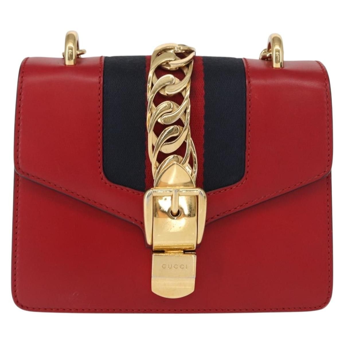 Gucci Gucci Sylvie Chain Shoulder Bag Leather Size ONE SIZE - 1 Thumbnail