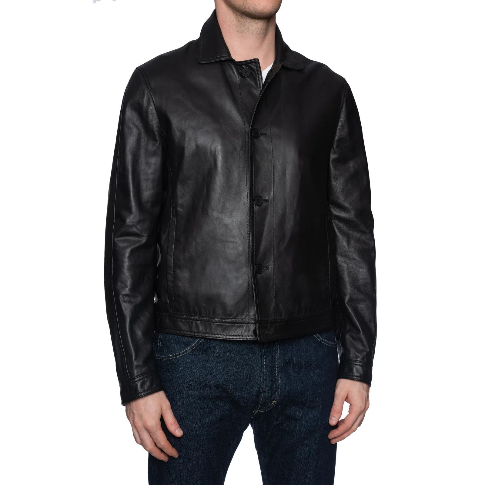 Bottega Veneta BOTTEGA VENETA Black Sheepskin Leather Blouson Jacket Size US M / EU 48-50 / 2 - 3 Thumbnail