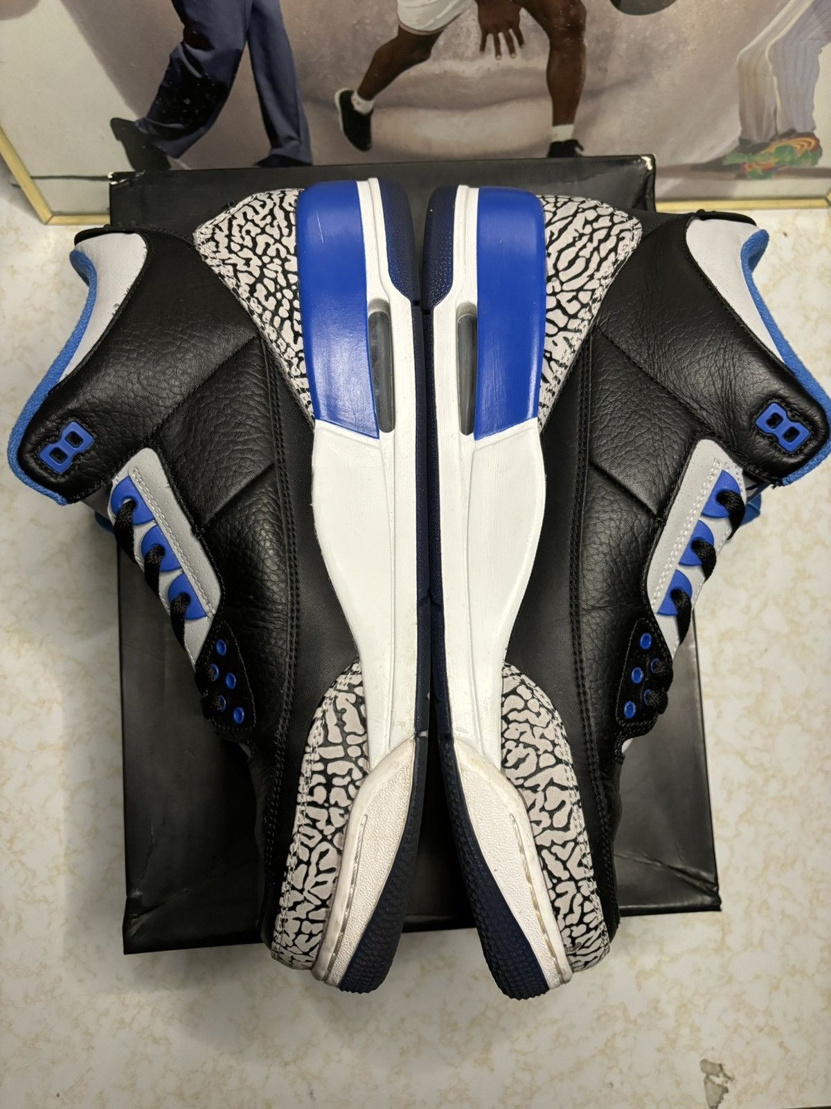 Jordan Brand Jordan Retro 3 ‘sport blue’ Size US 13 / EU 46 - 3 Thumbnail