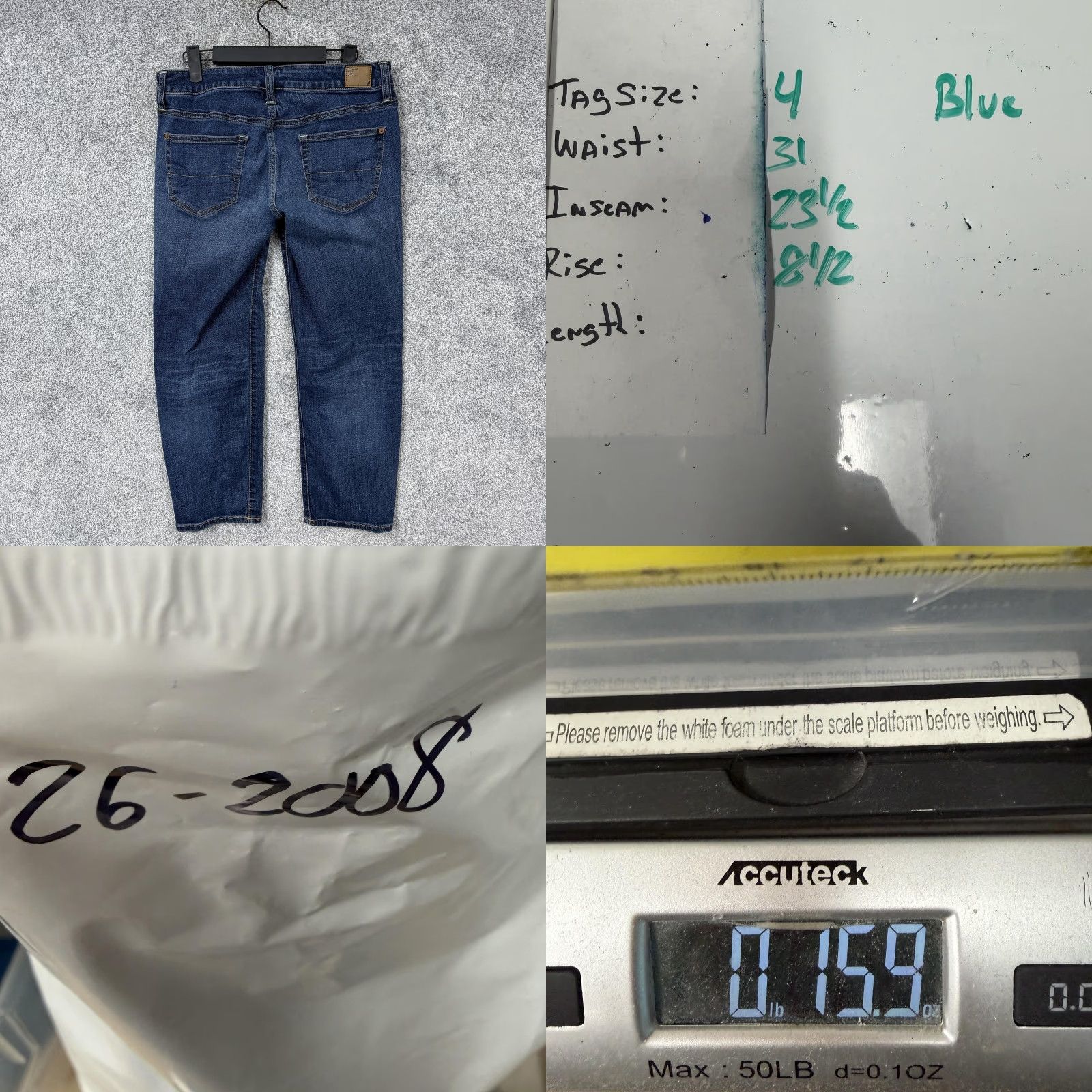 American Eagle Outfitters American Eagle Womens Jeans Boyfriend Crop 4 Medium Blue Stretch Denim 31x23.5 5-Pocket Zip Button Casual Boho Grunge Hipster Retro Y2K Size 27" / US 4 / IT 40 - 9 Thumbnail