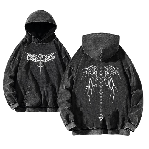 Gothic Y2K Berserk Dragon Wings Hoodie Streetwear Jacket - Tops