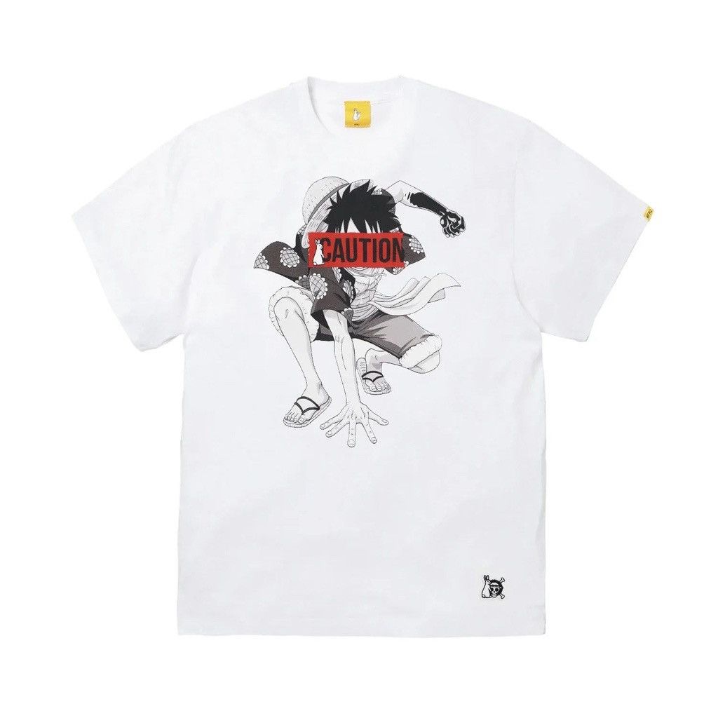 One Piece Fr2 X One Piece Luffy Caution White T Shirt | Grailed