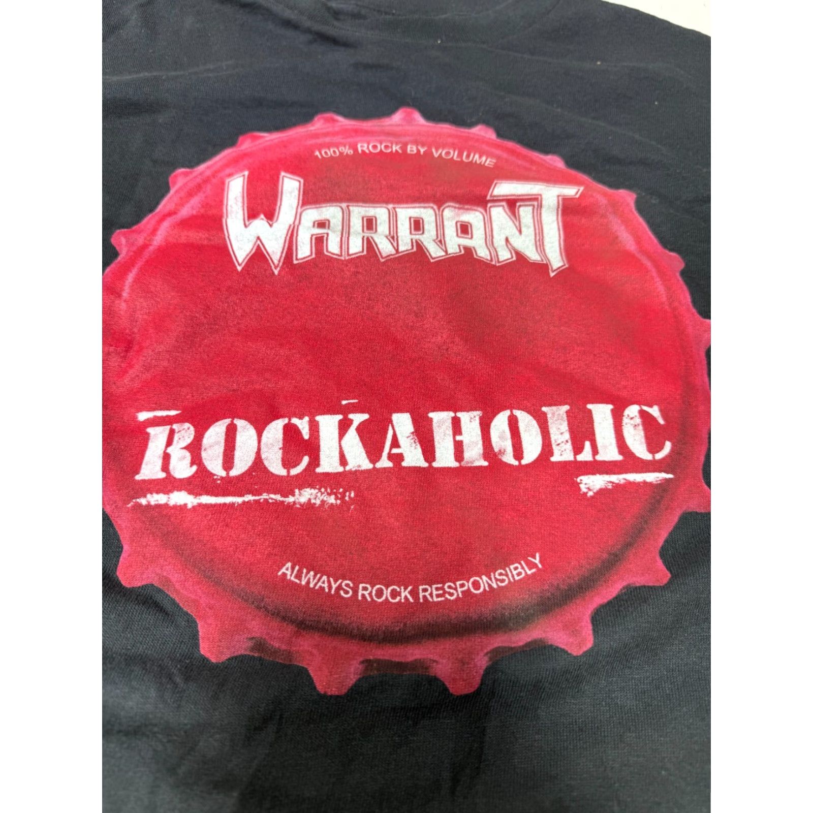 Vintage WARRANT Rock Band T-Shirt Rockaholic Large Short Sleeve Crew Neck Black Mens/Unisex Adults Shirt Size US L / EU 52-54 / 3 - 3 Thumbnail