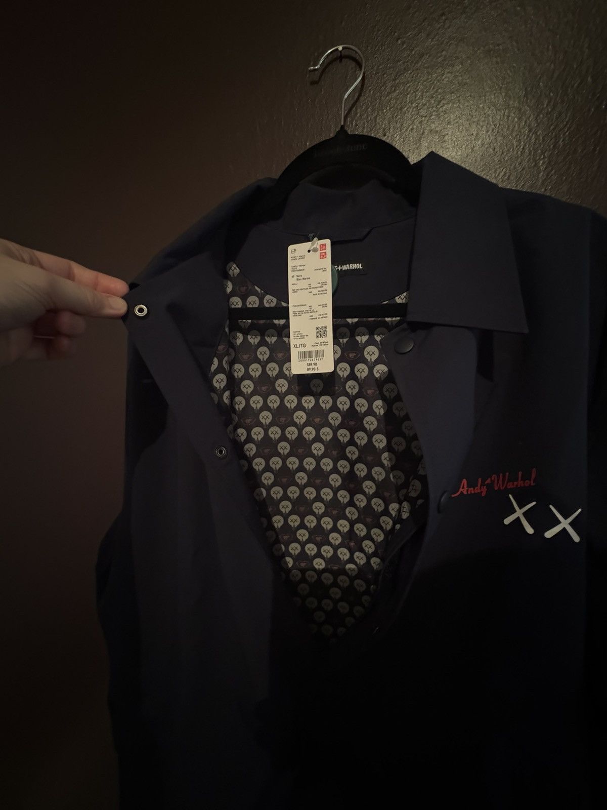 Andy Warhol × Kaws × Uniqlo KAWS x Uniqlo x Warhol Coach Jacket Navy Size US XL / EU 56 / 4 - 4 Thumbnail