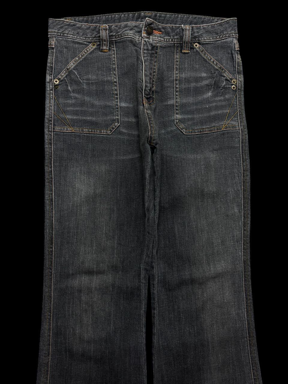 Vintage FLARED Vintage Japanese Bootcut Mudwash Baker Denim Jeans Size US 29 - 3 Thumbnail