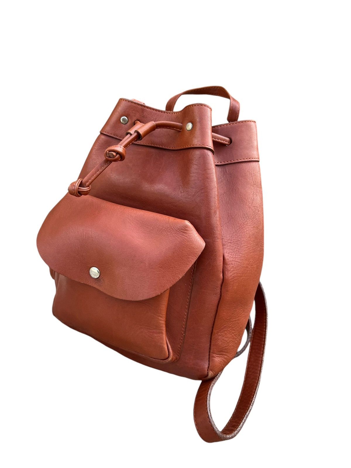 Leather Vintage Unknown Japan High Quality Leather Backpack Bag Size ONE SIZE - 18 Thumbnail