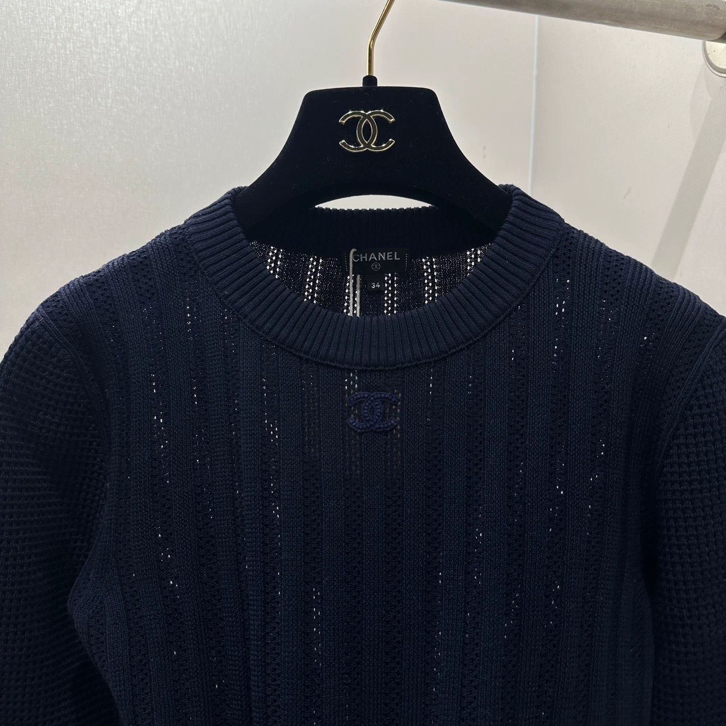 Chanel Chanel mar06 Logo cutout knit short-sleeve 34 cotton Size XS / US 0-2 / IT 36-38 - 6 Thumbnail