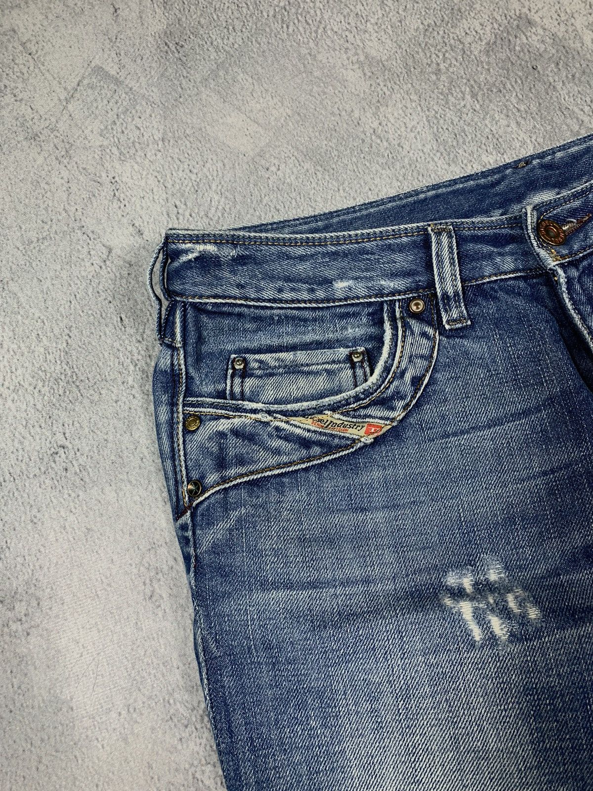 Diesel × Vintage Vintage 90s Diesel low rise faded distressed denim jeans Size 29" - 5 Thumbnail