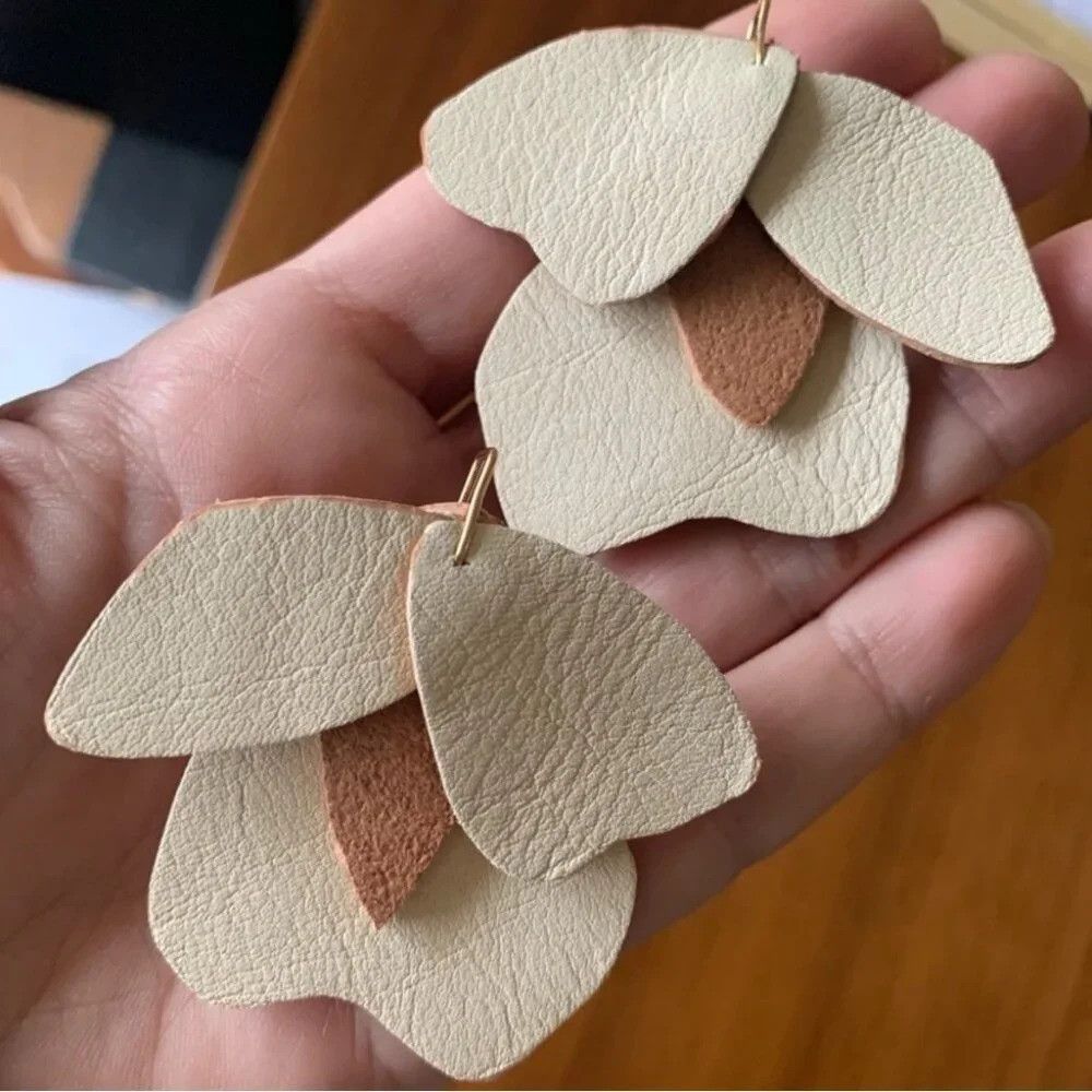 Other Dear Survivor Upcycled Leather Magnolia Earrings Size ONE SIZE - 3 Thumbnail