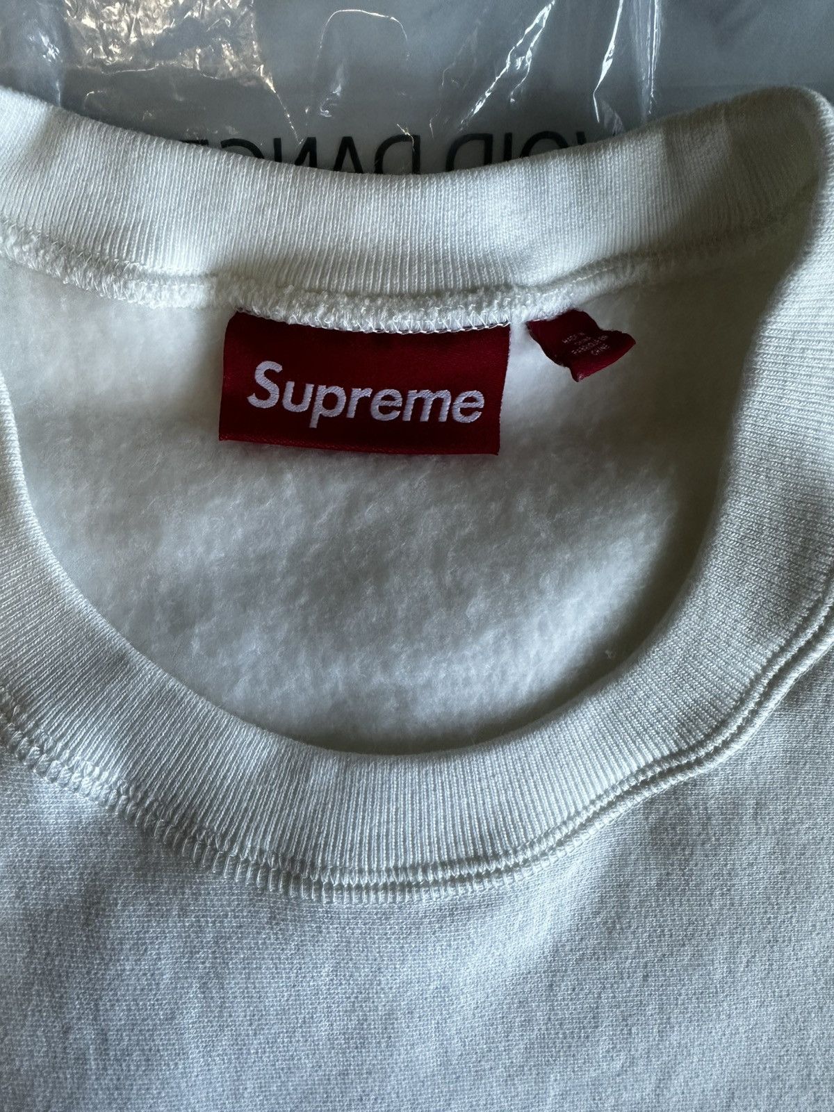 Supreme SS25 Supreme Washed Box Logo Crewneck White/Red