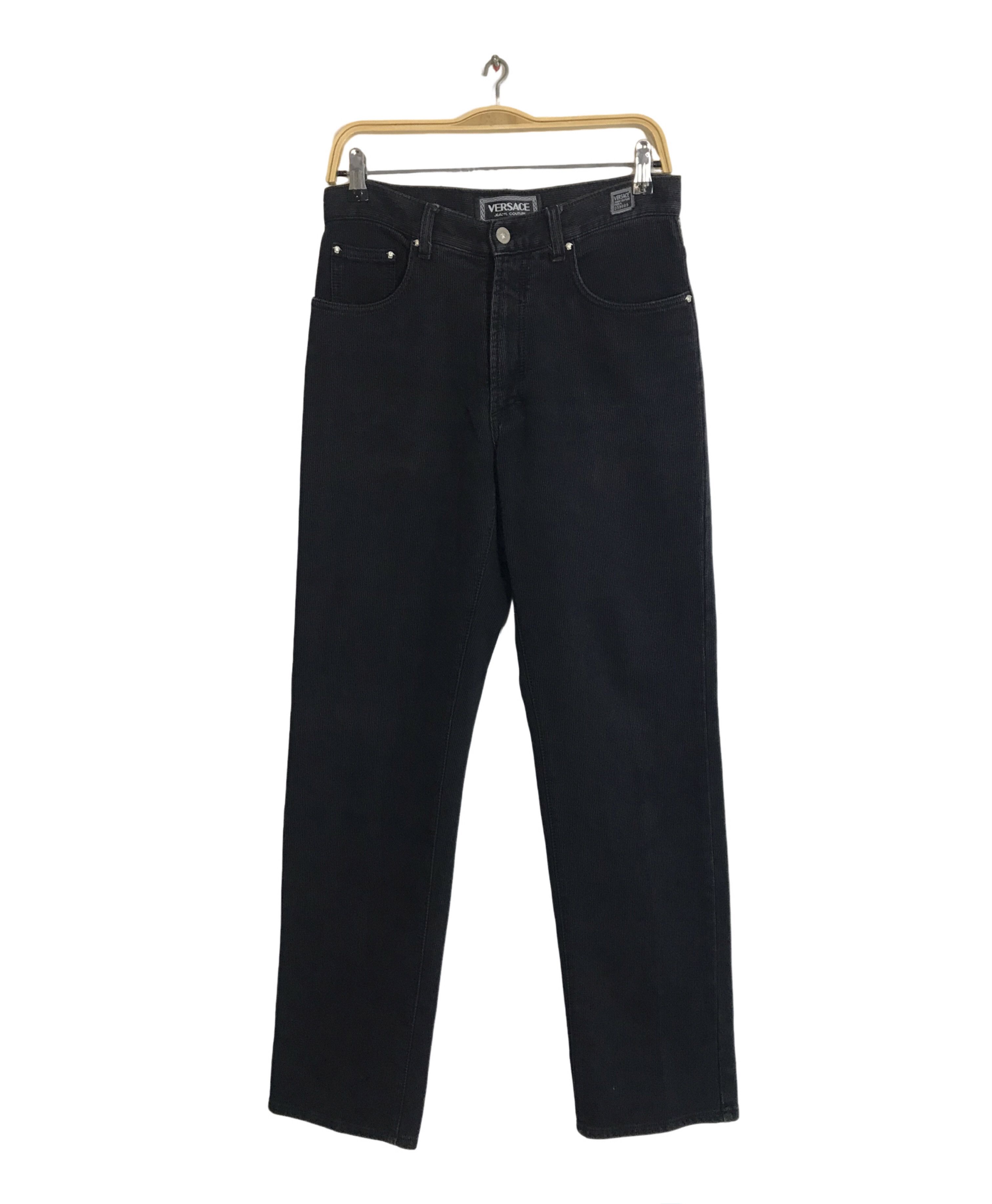 Versace Jeans Couture Versace Jeans Couture Signature Corduroy Black Straight Cut Size US 30 / EU 46 - 2 Thumbnail