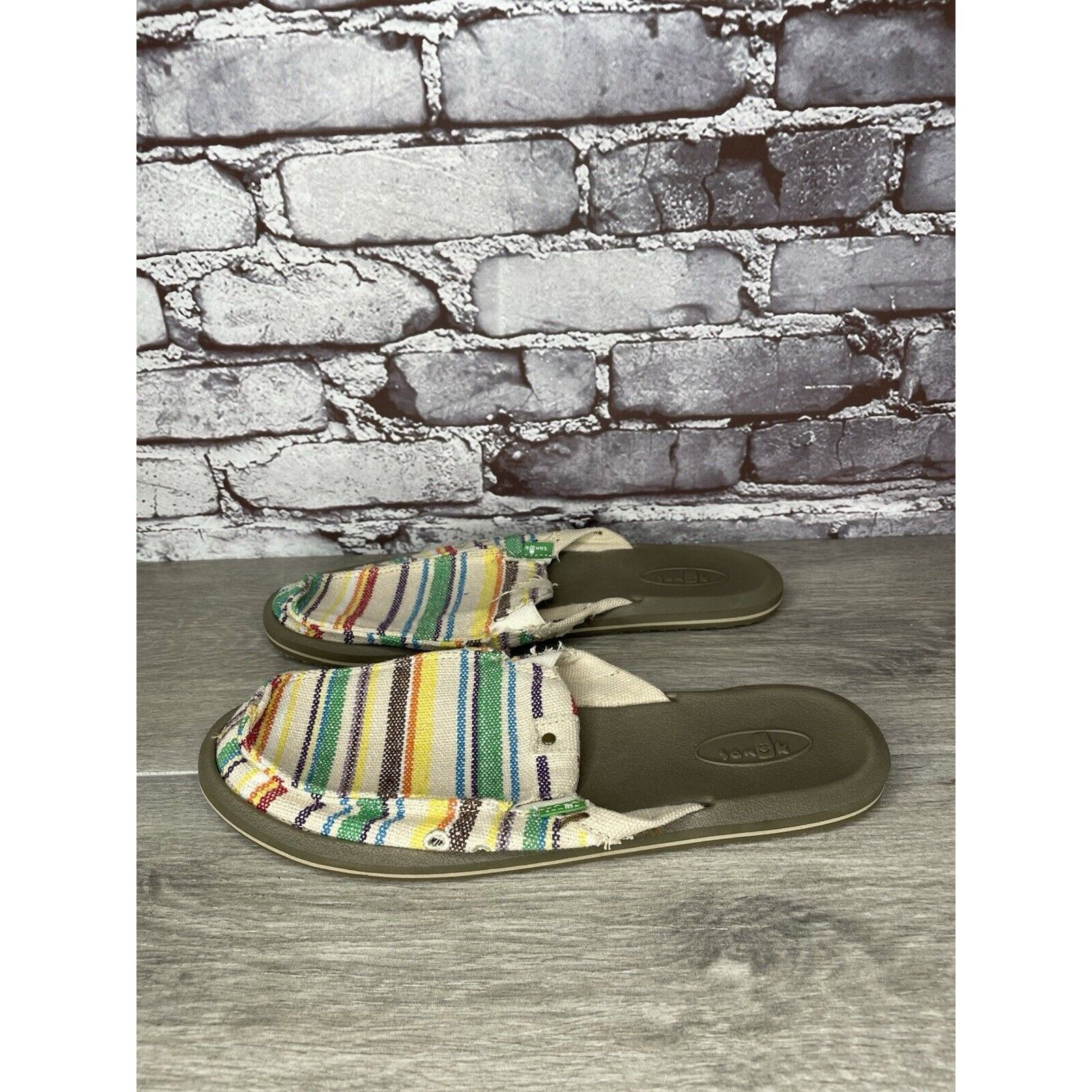 Sanuk Sanuk You Got My Back Canvas Slip On Multicolor Mules Womens Size US 10 / IT 40 - 12 Thumbnail