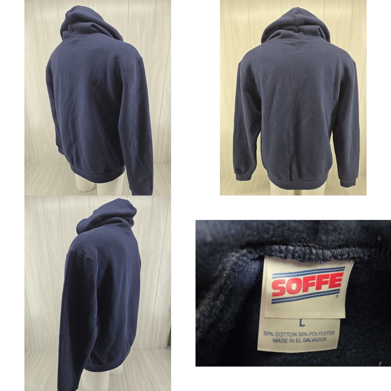 Soffe VINTAGE Soffe United States Navy Hoodie Men L NAVY BLUE Pullover Hooded Pockets Graphic Print Regular Fit Long Sleeve Cotton Polyester Size US L / EU 52-54 / 3 - 8 Thumbnail