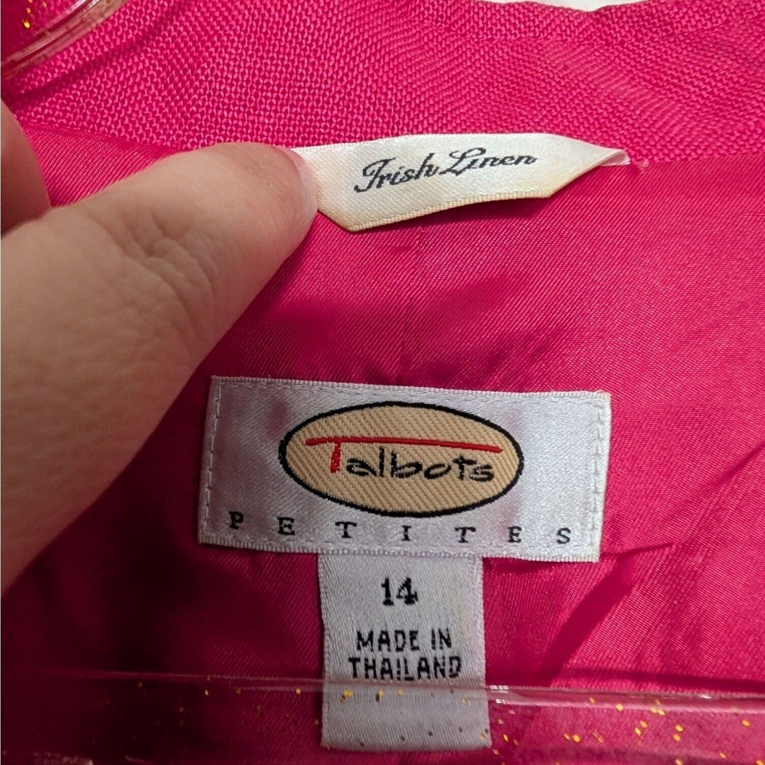 Talbots Talbots Irish Linen Blazer Womens Petite Size 14 Pink Size XL / US 12-14 / IT 48-50 - 4 Thumbnail