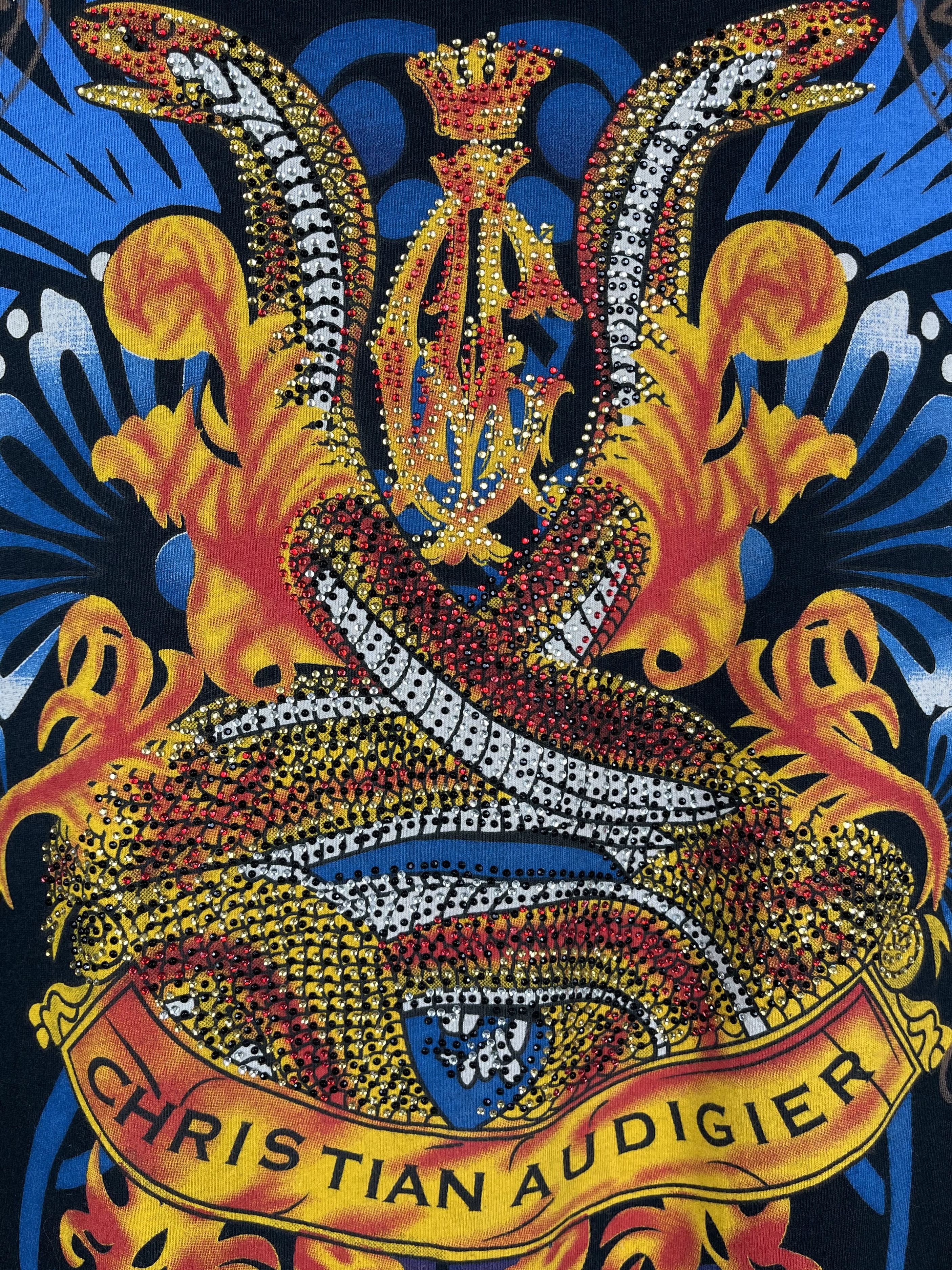Christian Audigier Vintage Christian Audigier All Over Print Y2K T Shirt 00’s Size US L / EU 52-54 / 3 - 8 Thumbnail