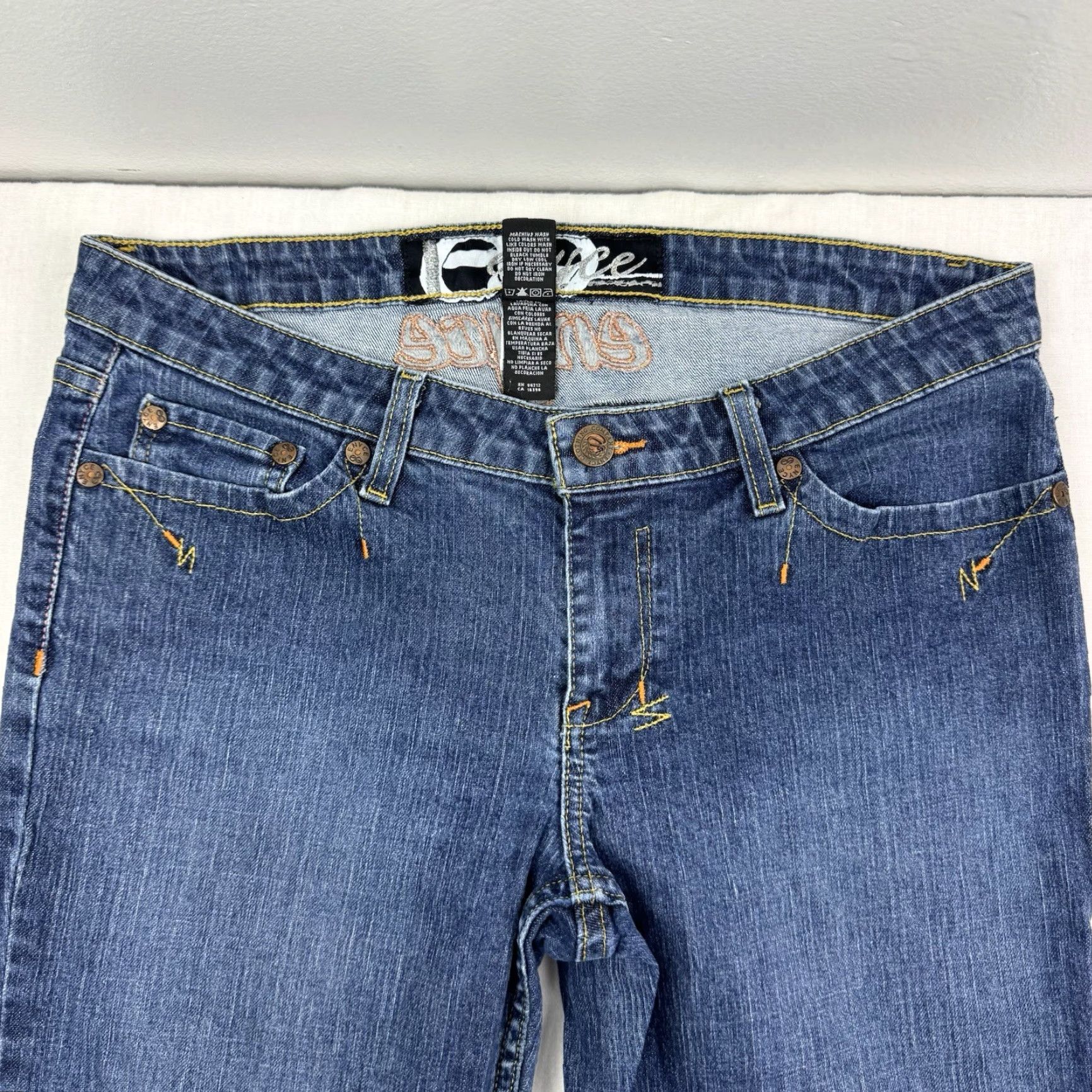 Enyce VINTAGE Enyce Jeans Womens Low Rise Hipster 13 Bootcut Embroidered Hip Hop Y2K Blue Girls Size 34" / US 12 / IT 48 - 2 Thumbnail