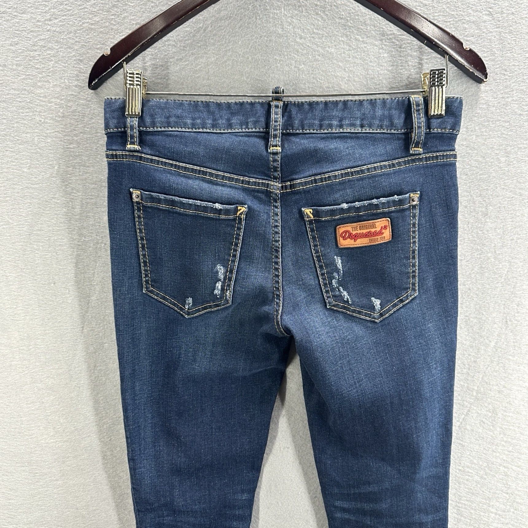 Dsquared2 DSQUARED2 Twiggy Jeans Womens 26 Blue Denim Stretch Slim 90s City City Quiet Luxury Y2K Twiggy Model DSQUARED2 Womens Jeans Size 26" / US 2 / IT 38 - 5 Thumbnail