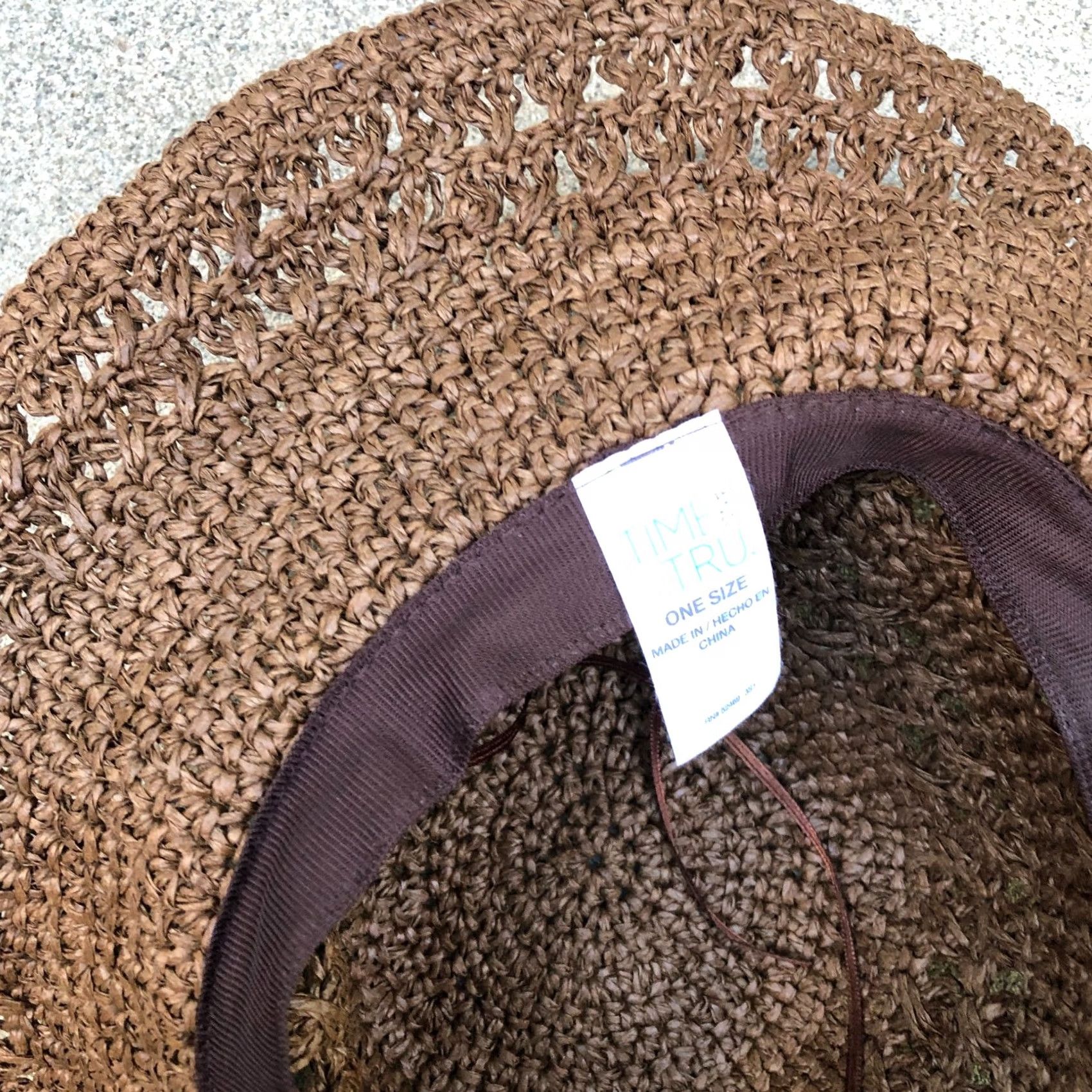 Vintage VINTAGE TIME & TRU Floppy Sun Hat Women's One Size Wide Brim Cap Crochet Brown Packable Sun Hat Womens One Size Brown Packable Size ONE SIZE - 6 Thumbnail