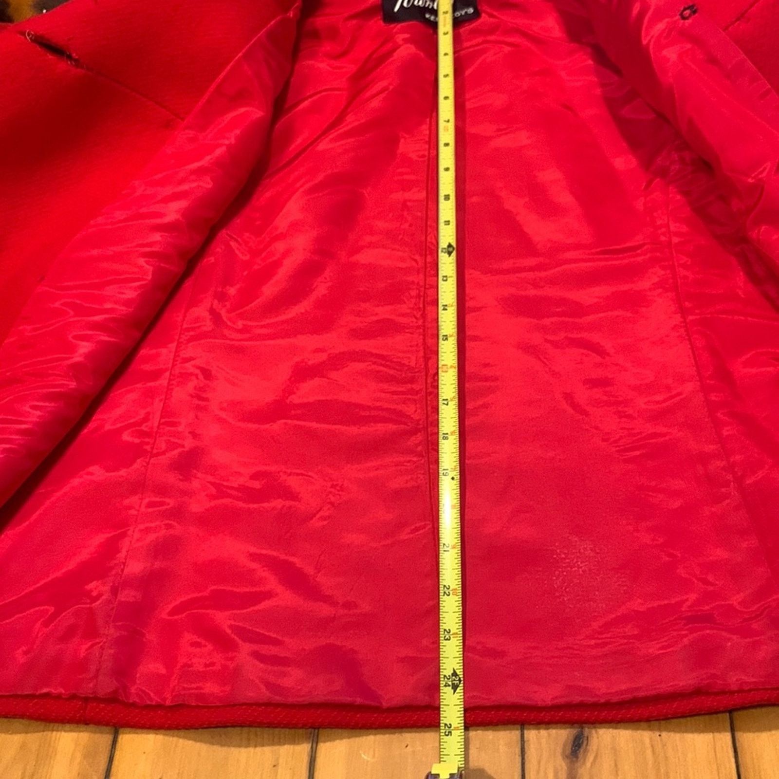 Vintage 60’s Townley retro chic red wool coat,mink collar cuffs Size L / US 10 / IT 46 - 6 Thumbnail