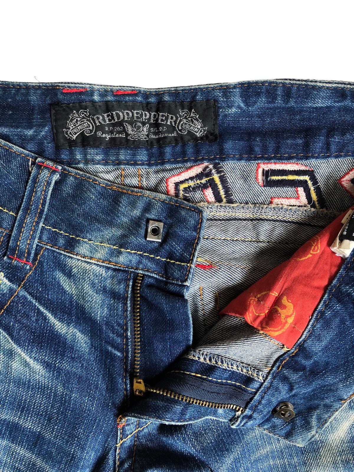 Japanese Brand Red Pepper wide leg flared blue wash denim pants Size US 32 / EU 48 - 8 Thumbnail