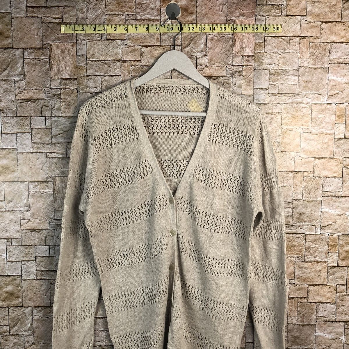 Homespun Knitwear × Japanese Brand Japanese Brand Cream Cardigan Knitwear #A947 Size L / US 10 / IT 46 - 2 Thumbnail