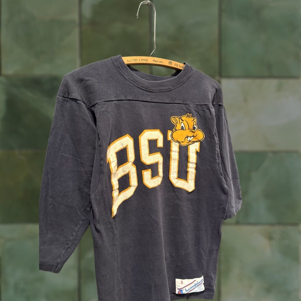 Champion VINTAGE Champion Raglan Shirt Small S 1970s Blue Cotton Bemidji State University Mens Size US S / EU 44-46 / 1 - 1 Thumbnail