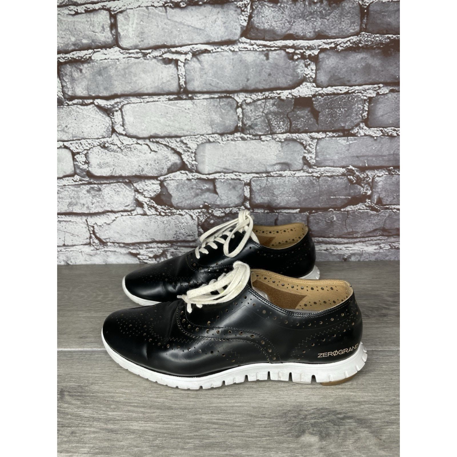 Cole Haan Cole Haan Zerogrand Black Leather Lace Up Wing Oxfords Women Size US 7 / IT 37 - 21 Thumbnail