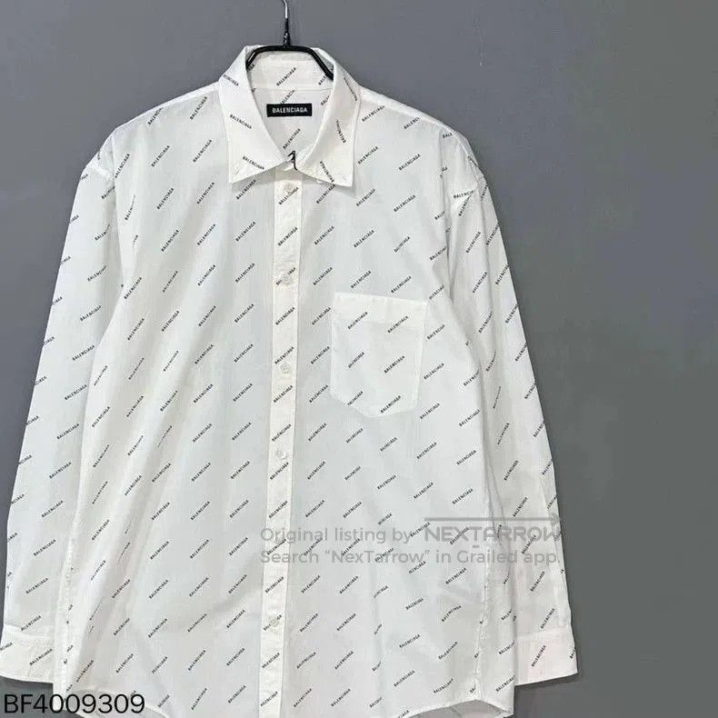 Balenciaga Balenciaga Logo Print Button Up Shirt. Size US XS / EU 42 / 0 - 1 Thumbnail