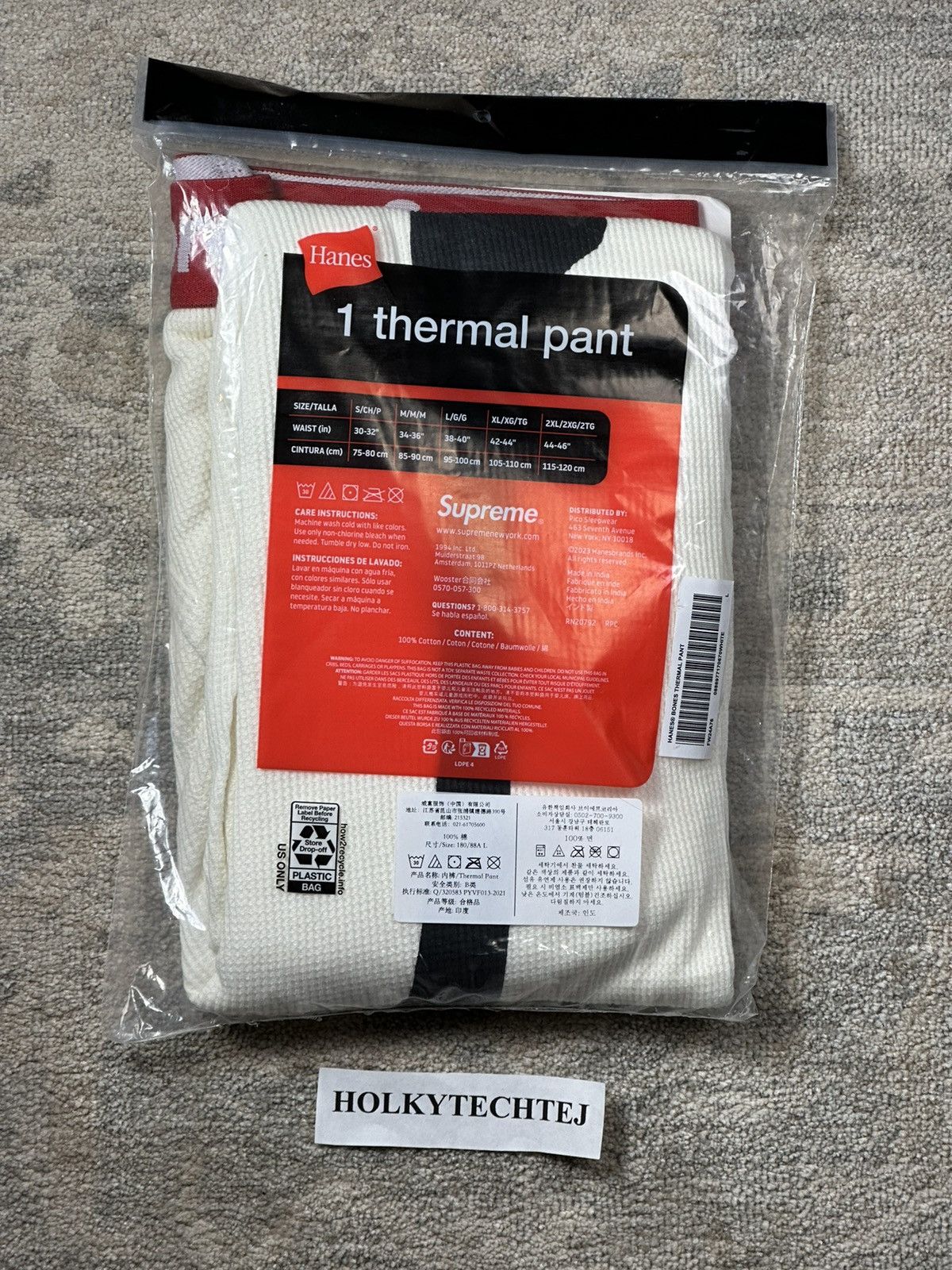 Supreme Supreme Hanes Bones Thermal Pant (1 Pack) - L Size ONE SIZE - 4 Thumbnail