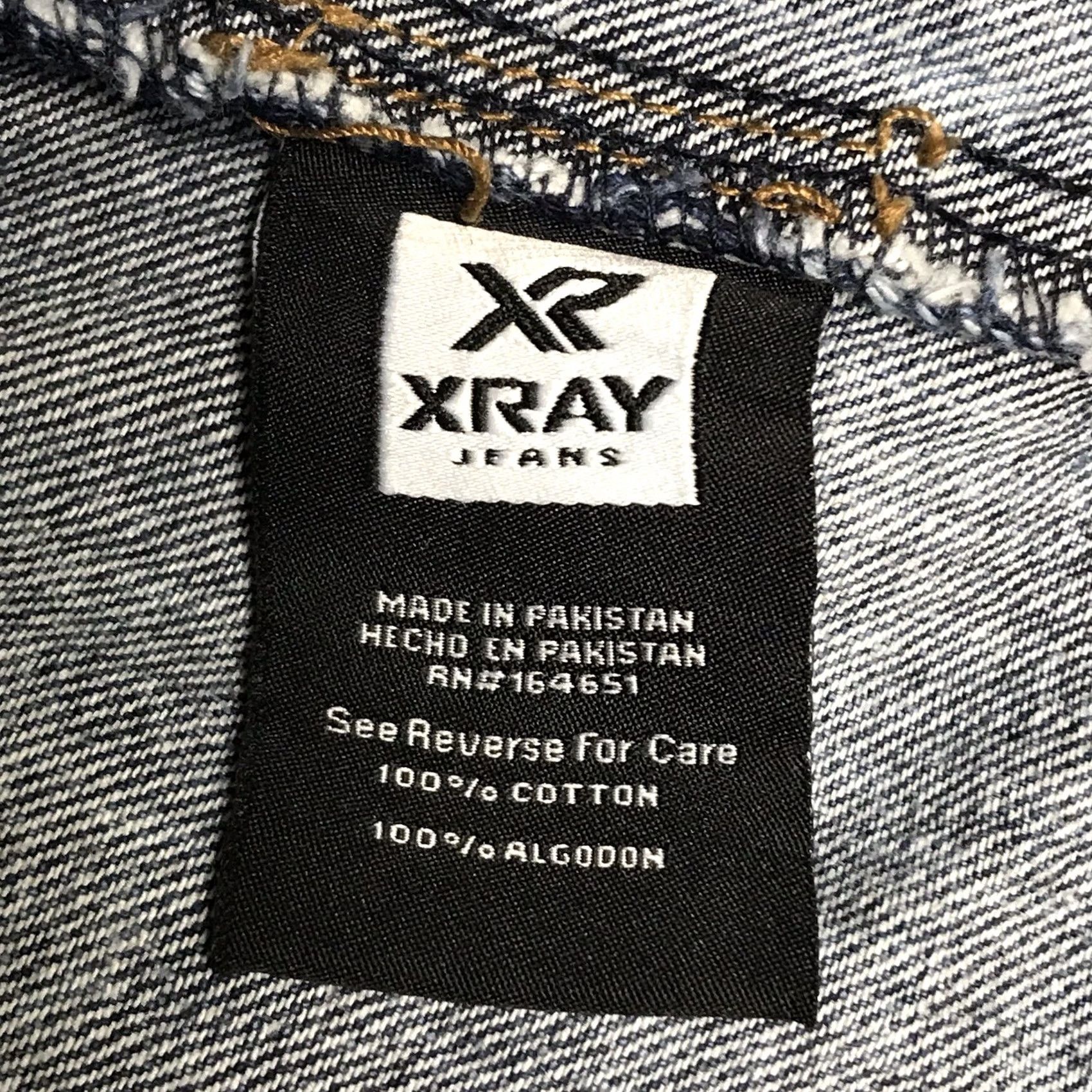 Vintage VINTAGE XRAY Jeans Men Denim Jacket 2XL Blue Acid Wash Grunge Distressed Button-Up Size US 39 - 4 Thumbnail
