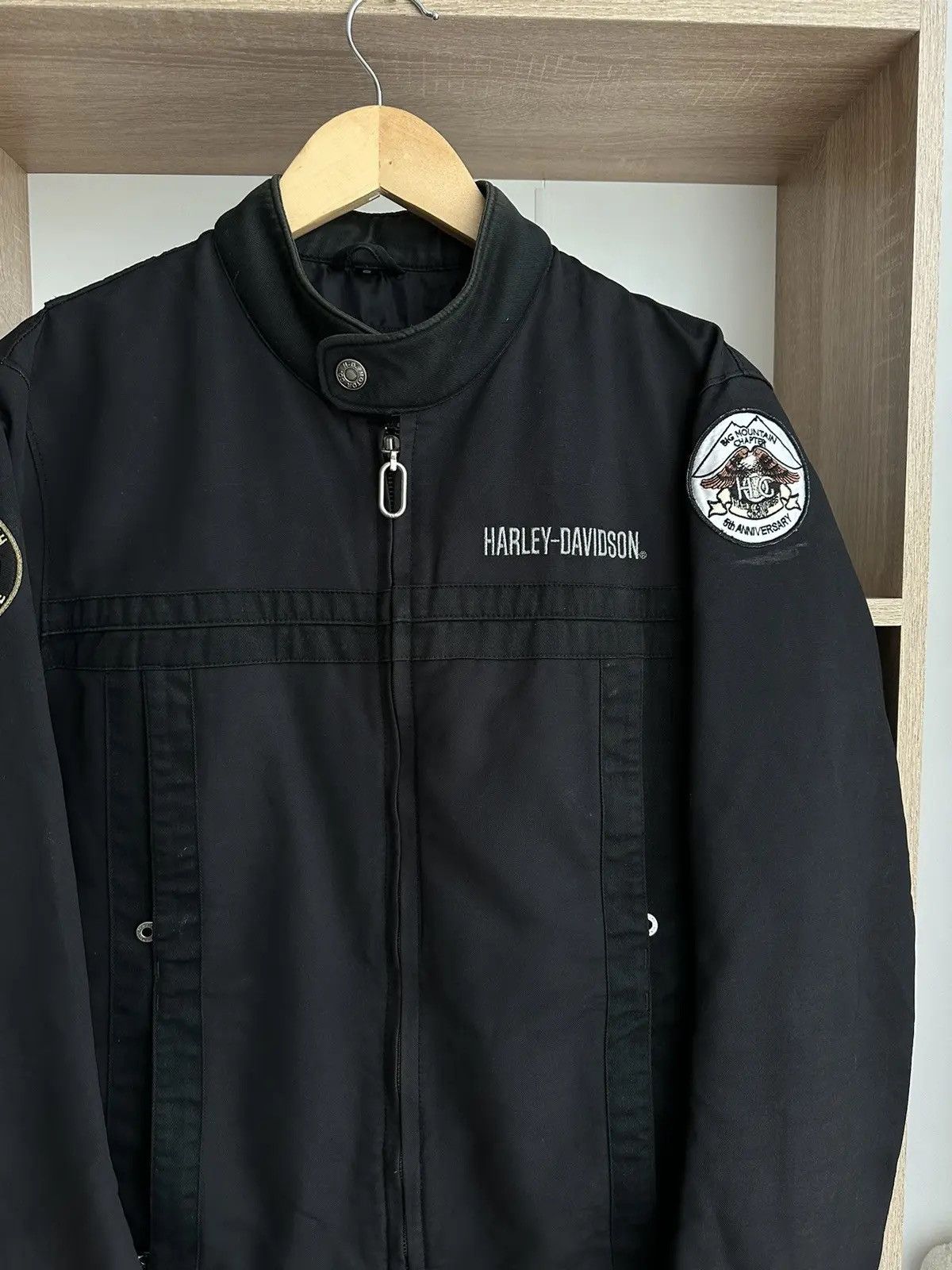 Harley Davidson × Vintage Vintage Harley-Davidson Big Logo Moto Black Jacket Size US S / EU 44-46 / 1 - 5 Thumbnail