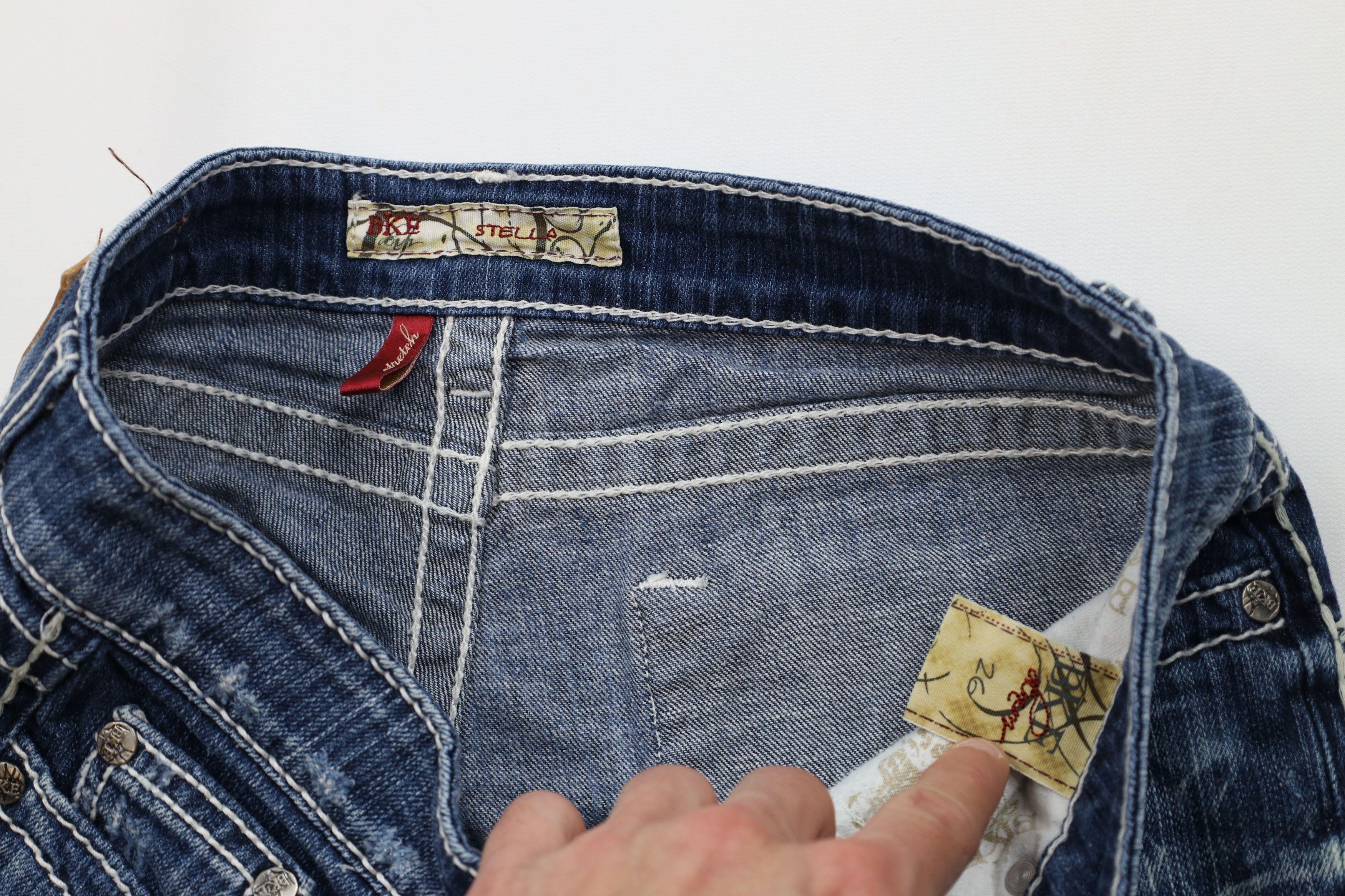 Vintage Buckle BKE Stitch Stella Stretch Denim Jean Shorts Blue Size 26" / US 2 / IT 38 - 7 Thumbnail