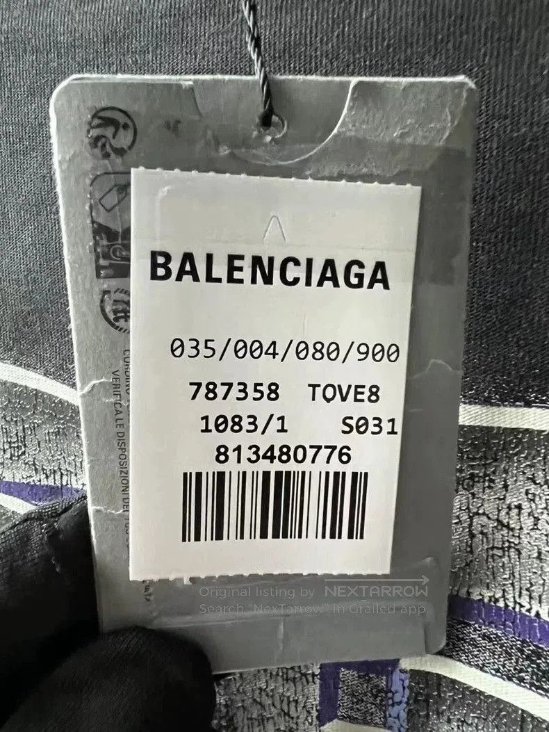 Balenciaga Balenciaga Washed Diamond Short Sleeve Tee. Size US XL / EU 56 / 4 - 3 Thumbnail
