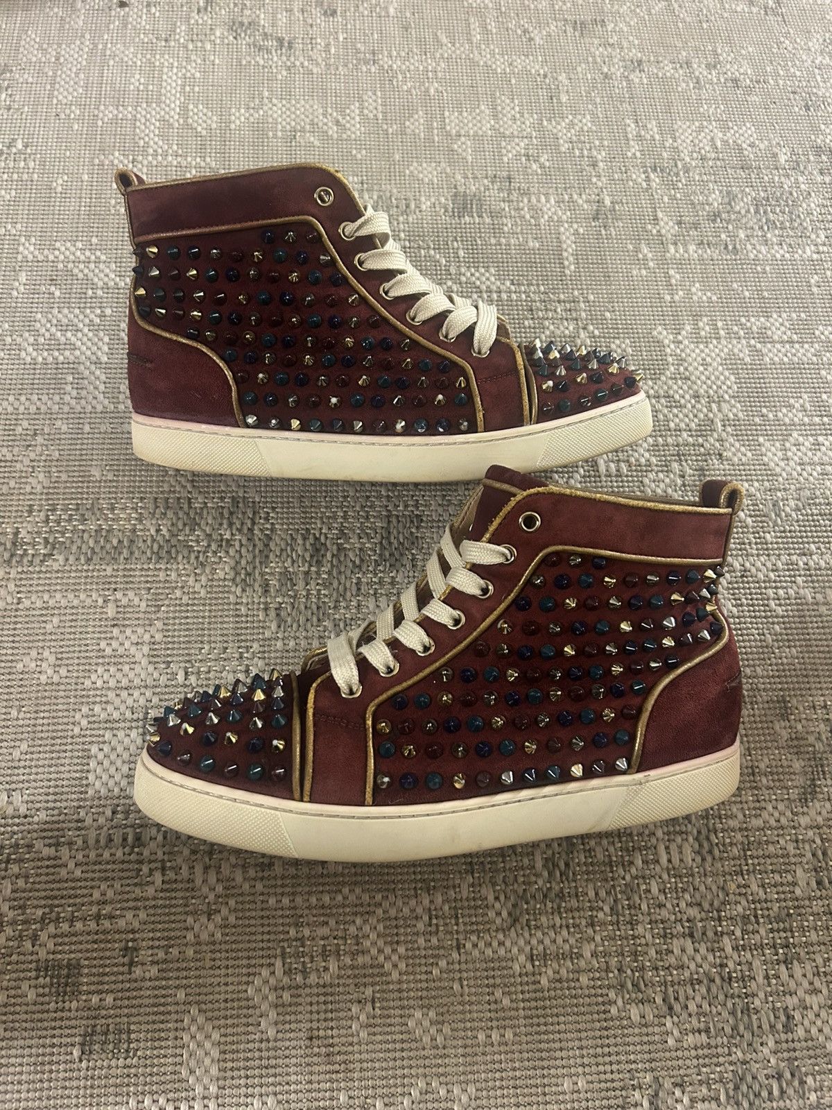 Christian Louboutin Red Bottom Hightop Sneakers Size US 7 / EU 40 - 1 Thumbnail