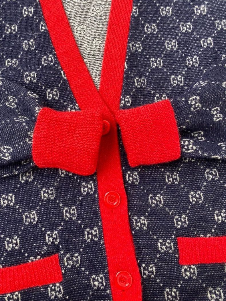 Gucci Gucci Red Blue Knit Cardigan For Women-2506 Size US S / EU 44-46 / 1 - 4 Thumbnail