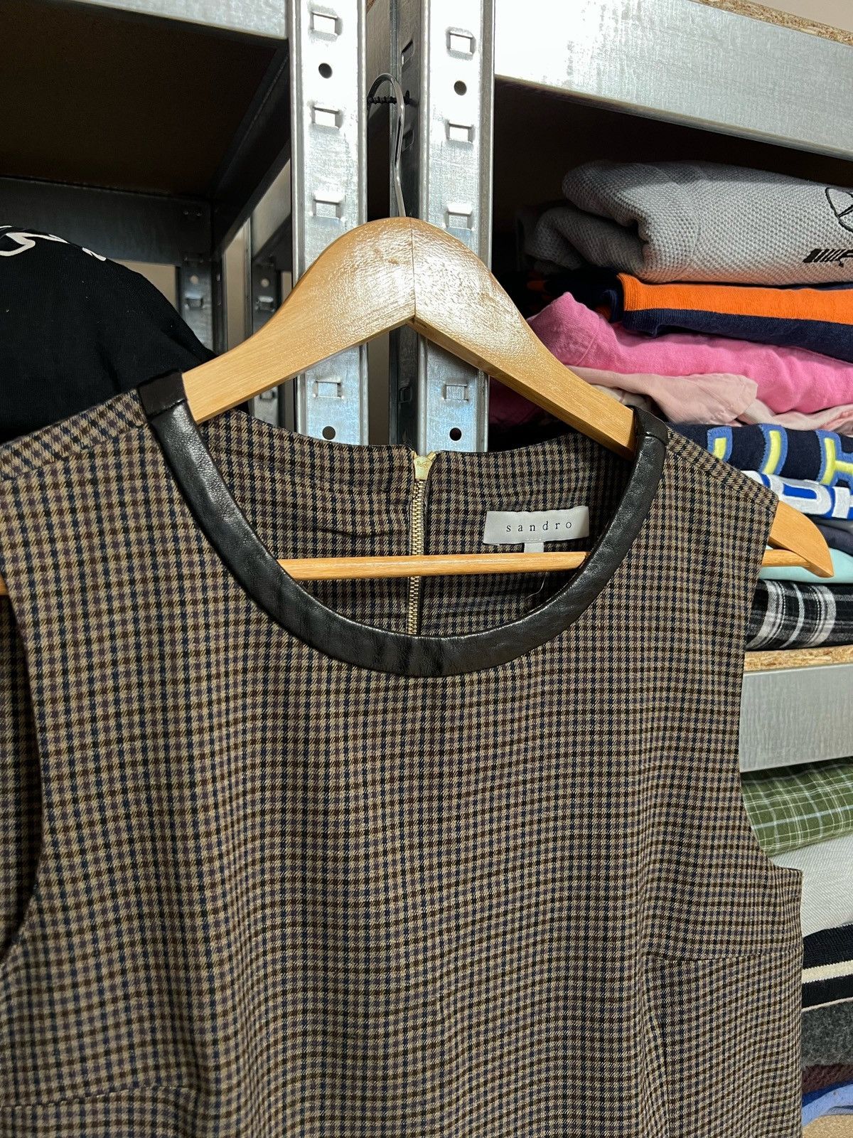 Designer × Sandro Sandro A Line Plaid Dress Tank Sleeveless Oldmoney Size 3 Size M / US 6-8 / IT 42-44 - 2 Thumbnail