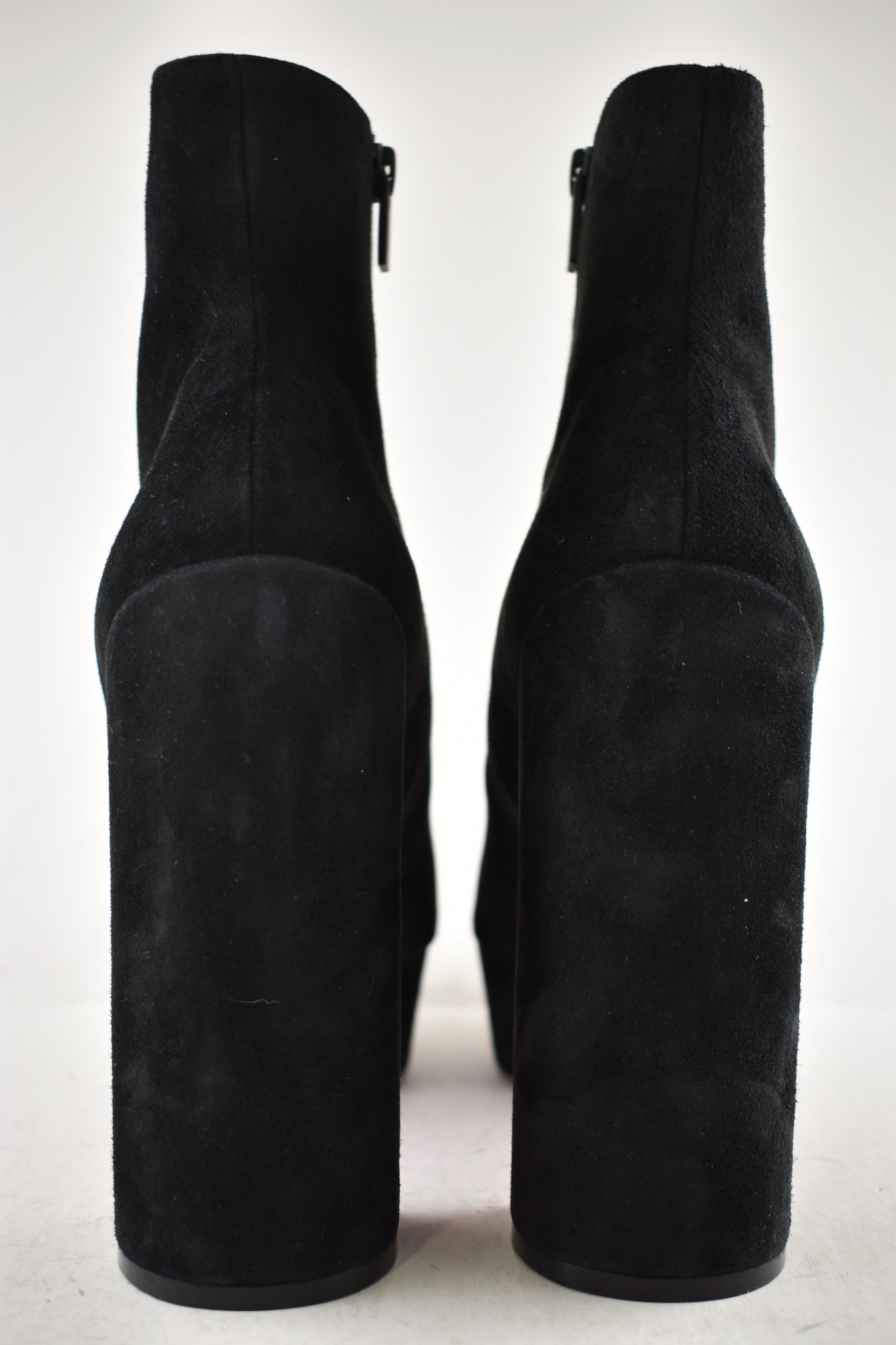 Christian Louboutin Movida Booty 130 Black Suede Platform Block Heel Bootie 37 Size US 7 / IT 37 - 20 Thumbnail