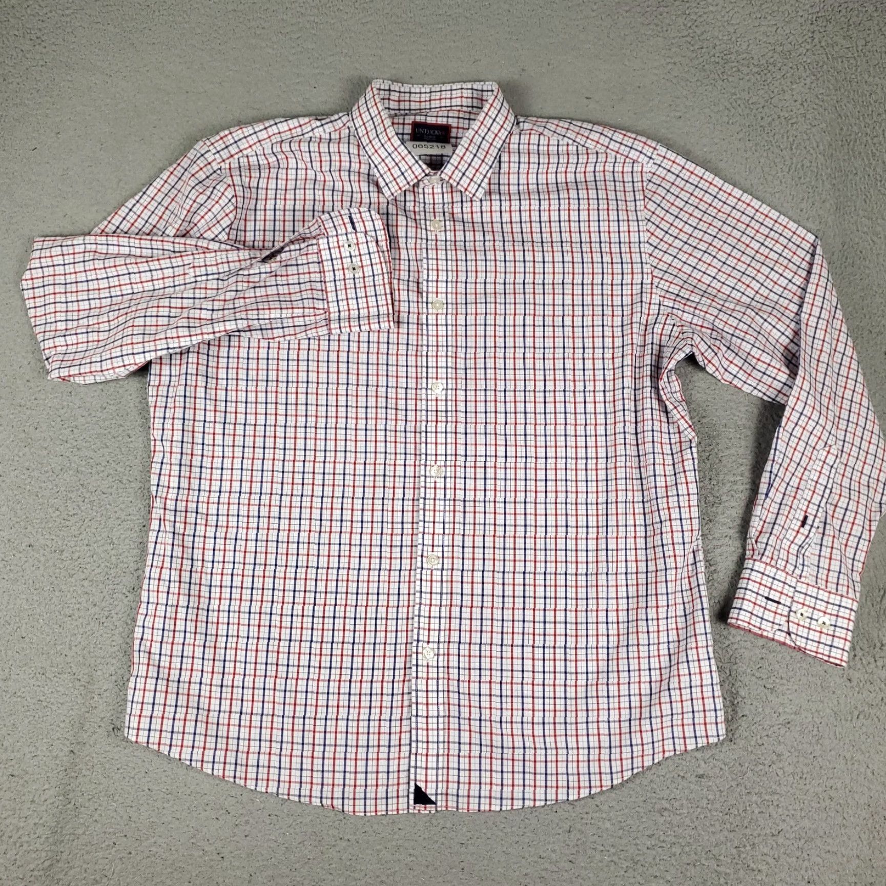 UNTUCKit UNTUCKit Shirt Mens XL Red White Blue Check Casual Button Up Long Sleeve Size US XL / EU 56 / 4 - 2 Thumbnail