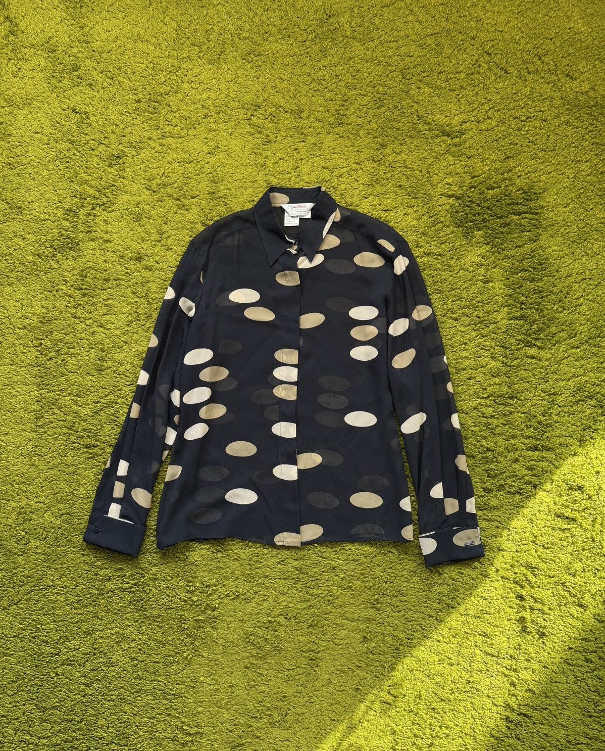 Max Mara Max Mara 100% silk polka dot blouse shirt Size XL / US 12-14 / IT 48-50 - 1 Thumbnail