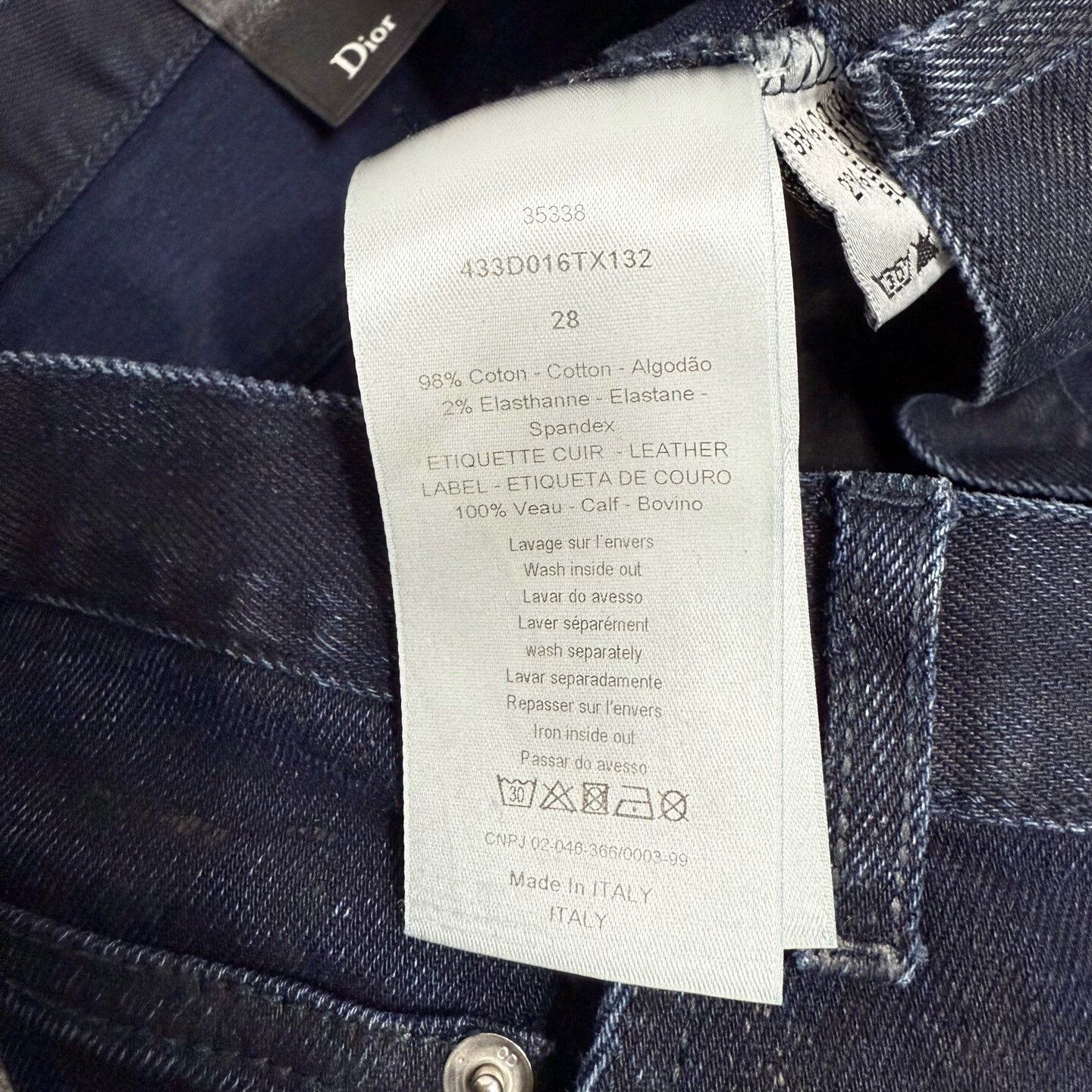 Dior DIOR mud dye leather tag logo jeans 28 Size 28" / US 6 / IT 42 - 4 Thumbnail