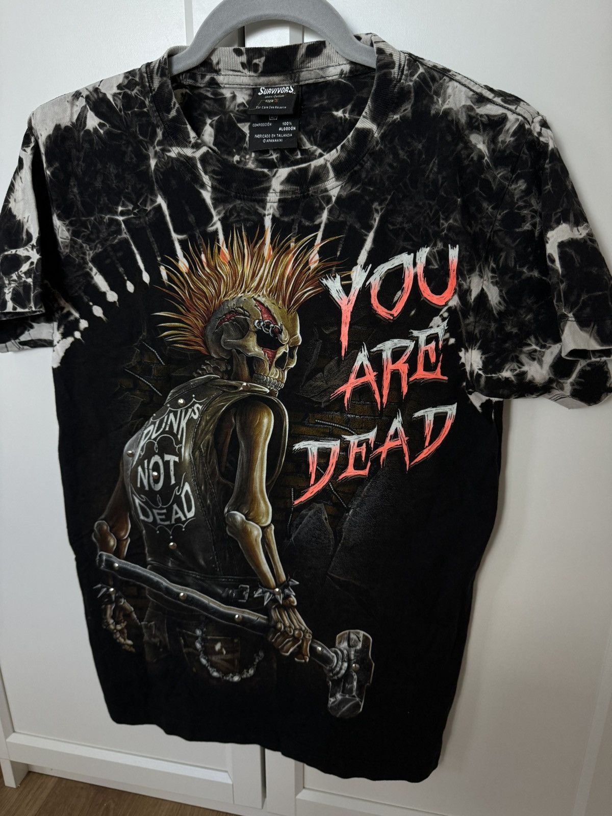 Vintage Punk T shirt You are dead Skull with cross nice print 💀❤️ Size US S / EU 44-46 / 1 - 2 Thumbnail