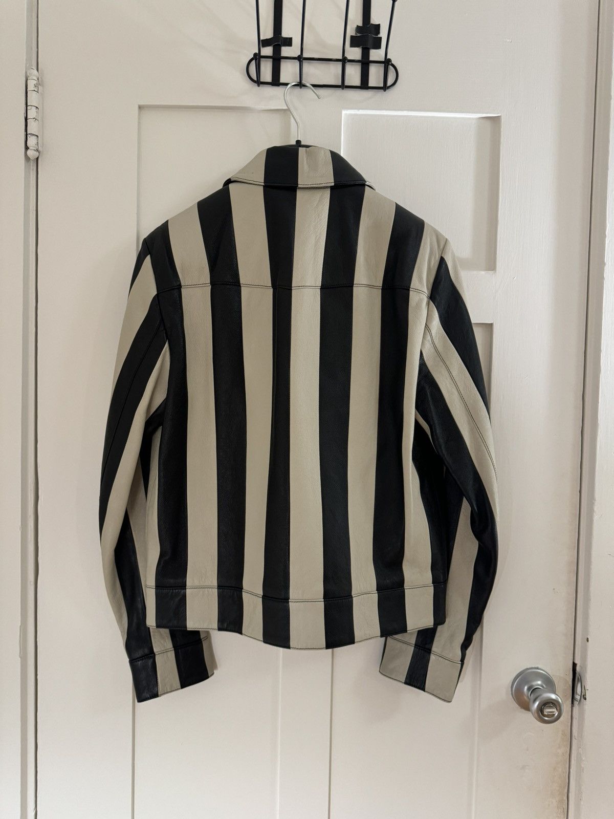 Saint Laurent Paris Saint Laurent FW19 Striped Jacket in Satinated Lambskin Size US M / EU 48-50 / 2 - 2 Thumbnail