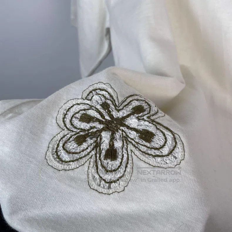 Hermes Hermes Knit Floral T-shirt, White Size US XS / EU 42 / 0 - 3 Thumbnail