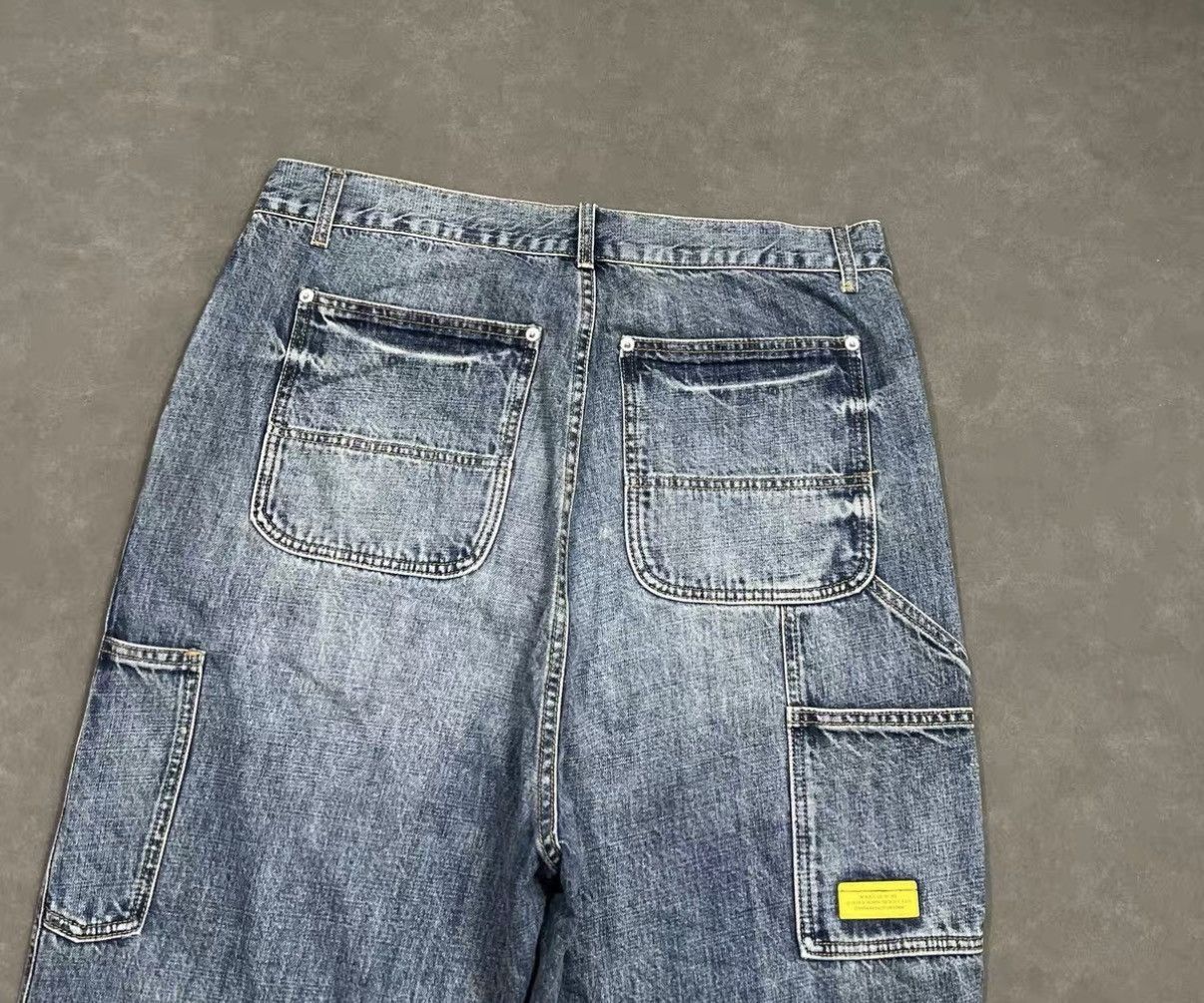 Madness Blue Denim Paint Splatter Straight-Leg Pants Size US 36 / EU 52 - 4 Thumbnail