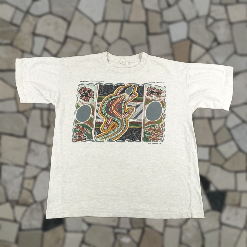 Vintage VINTAGE Gooses Max Conlon Shirt Mens Large Gray Graphic Print Australian Animals 90s Size US L / EU 52-54 / 3 - 1 Thumbnail