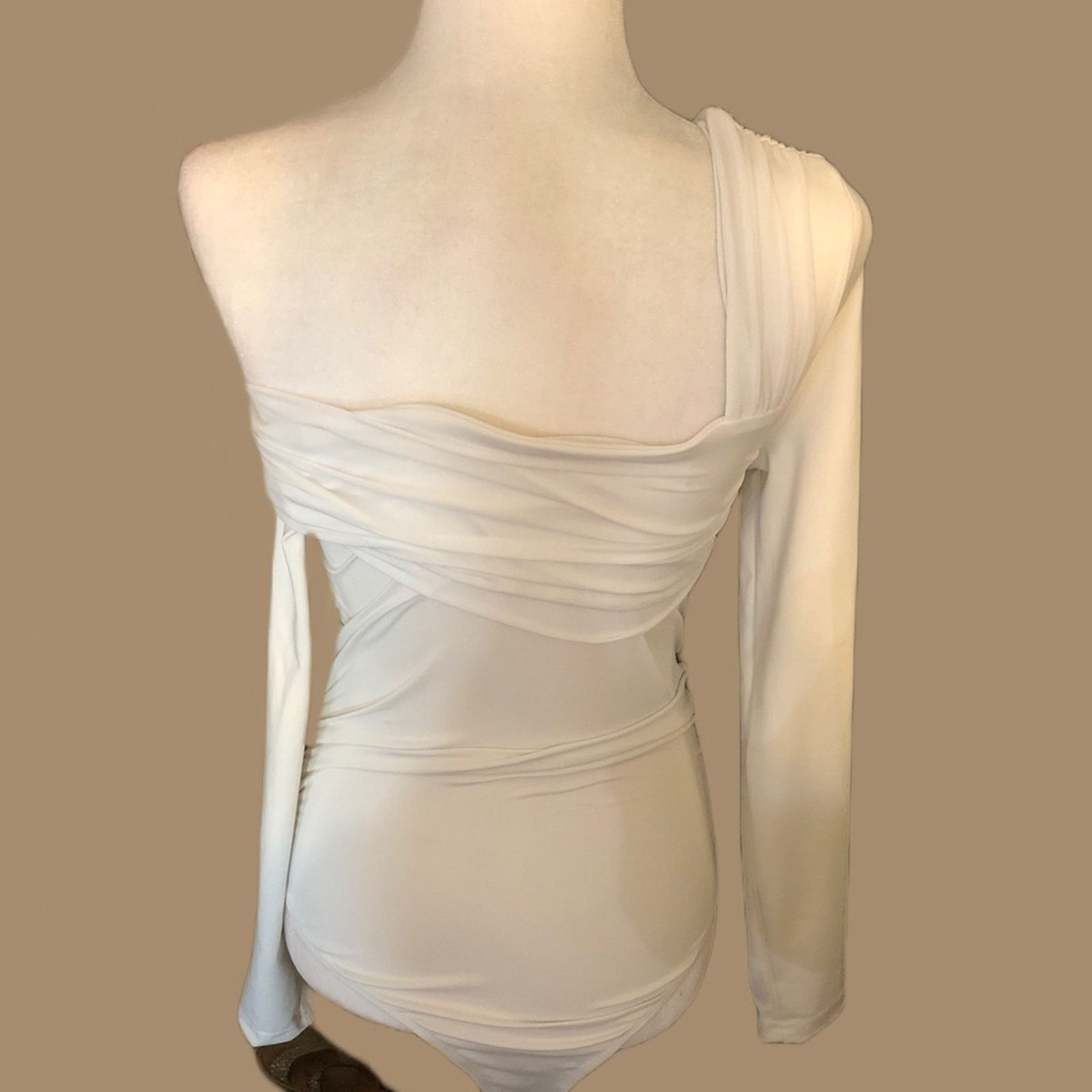 Shein SHEIN • White One-Shoulder Bodysuit • S Size S / US 4 / IT 40 - 4 Thumbnail