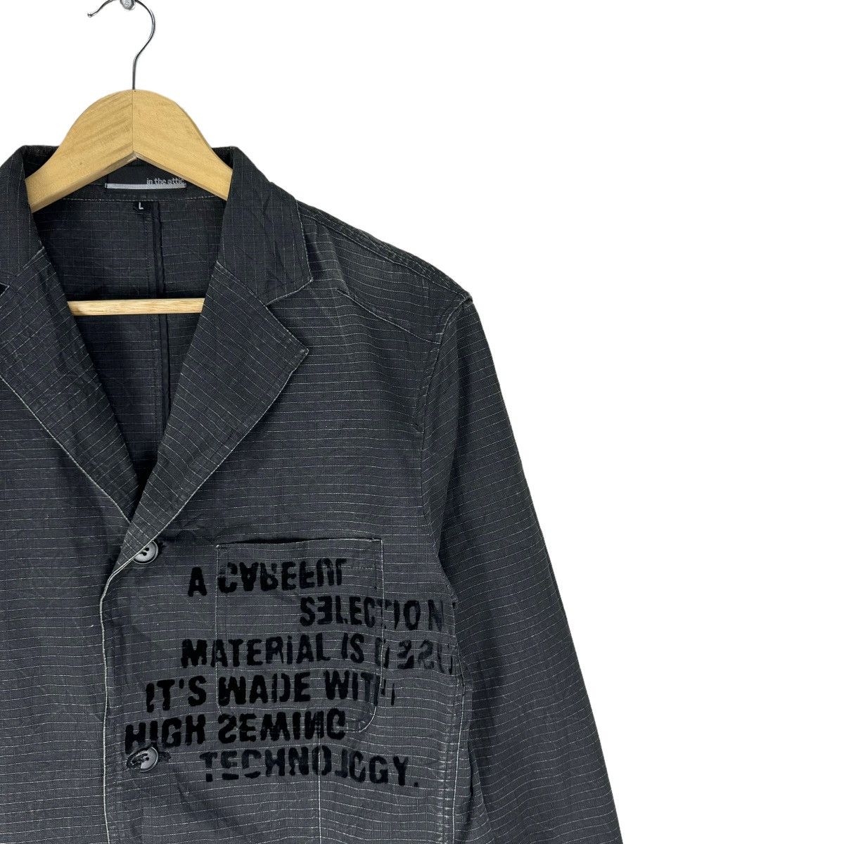In The Attic ⚡️IN THE ATTIC STRIPED WORD ART COAT JACKET Size US L / EU 52-54 / 3 - 4 Thumbnail
