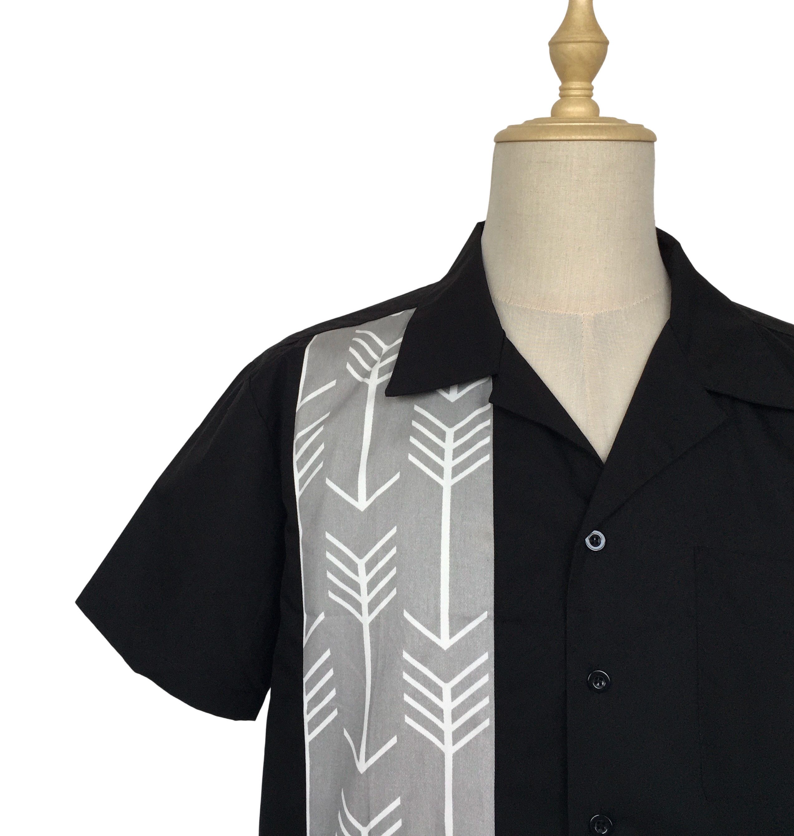Other Vintage Casual Shirts Black&Gray Arrow Cuban Shirt Size US L / EU 52-54 / 3 - 5 Thumbnail