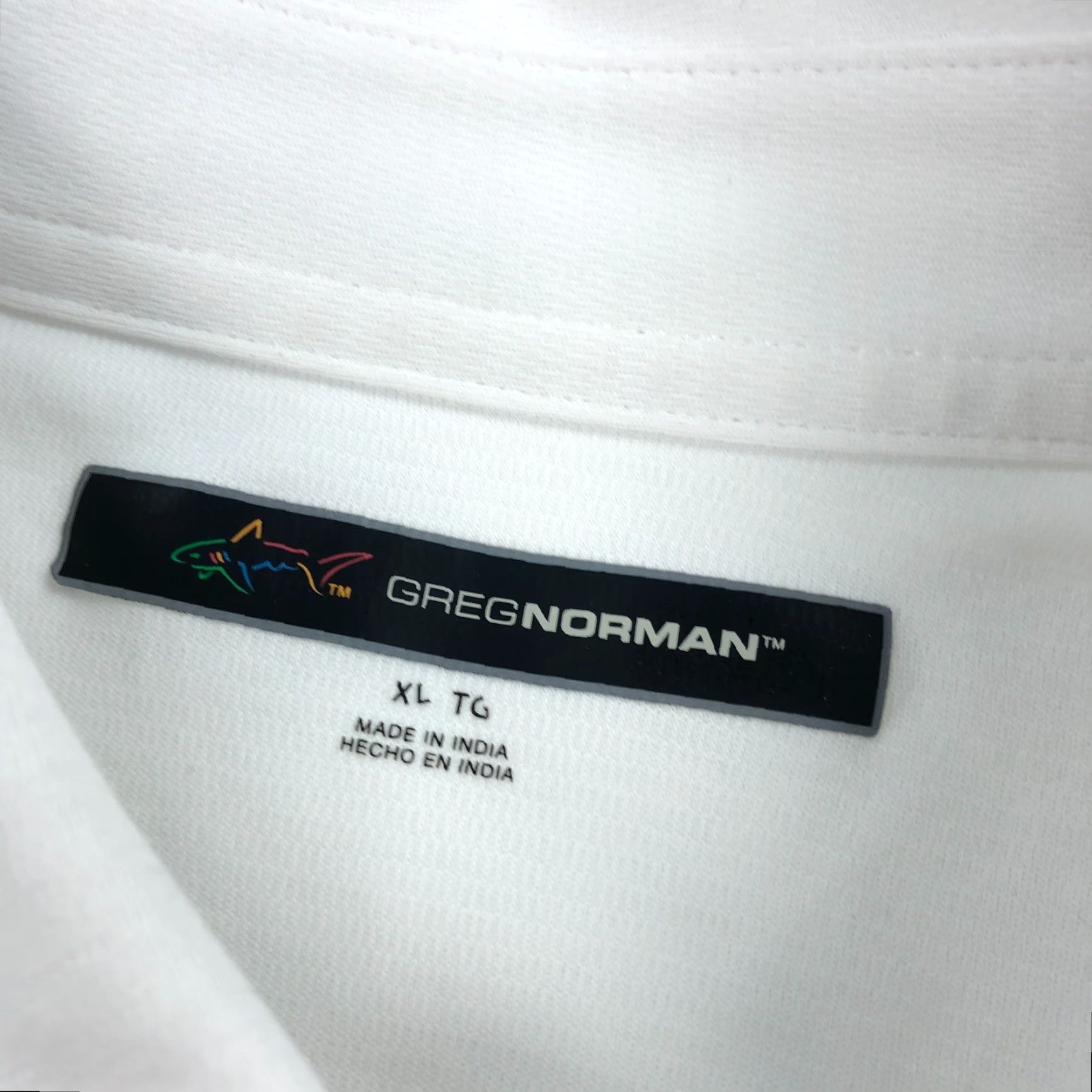 Vintage Greg Norman Polo Shirt Men XL Golf Performance Play Dry Shark Stripe White Size US XL / EU 56 / 4 - 4 Thumbnail