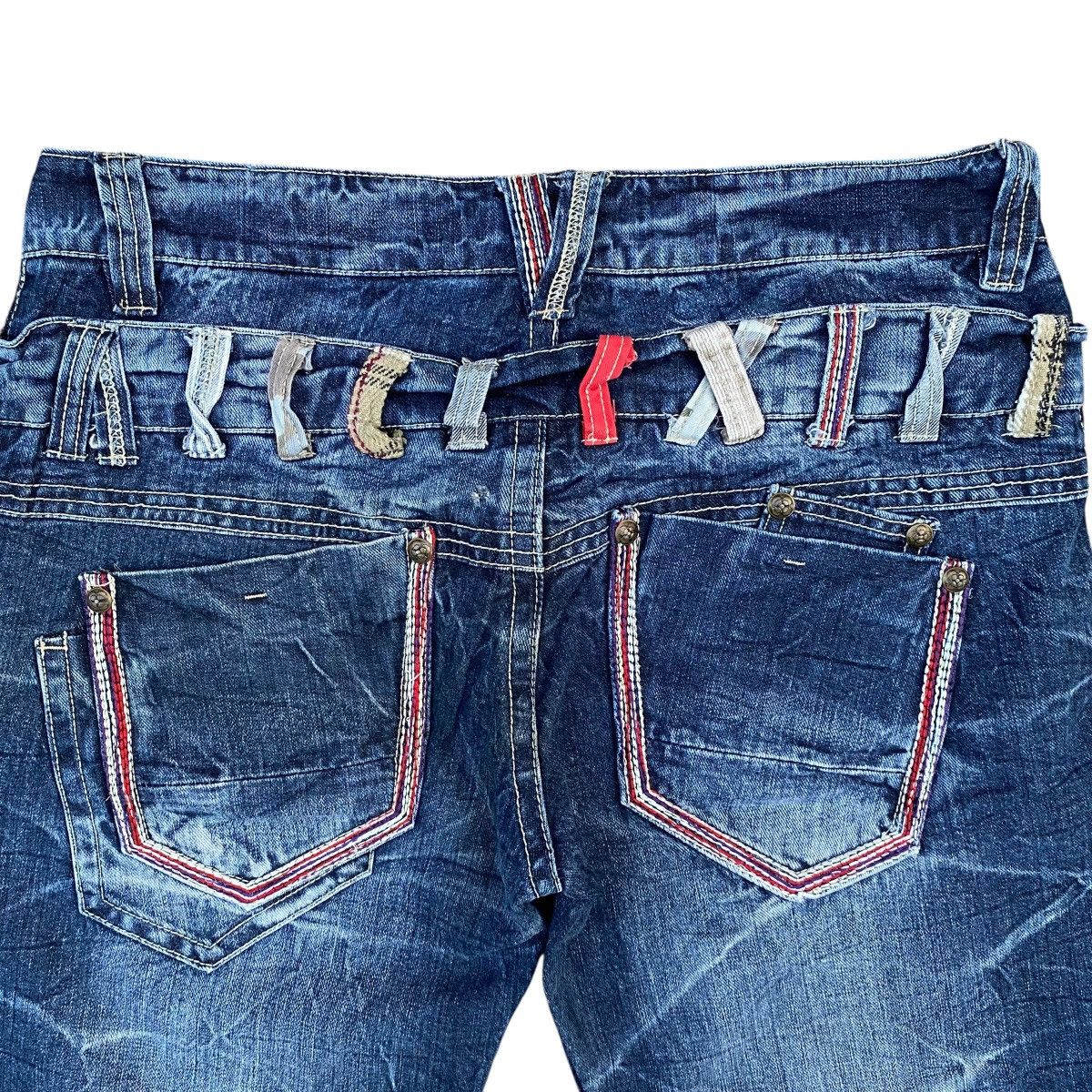 Hysteric Glamour × Japanese Brand SORRIDERE FLASH DESIGN DOUBLE WAIST DENIM JEANS Size US 34 / EU 50 - 12 Thumbnail